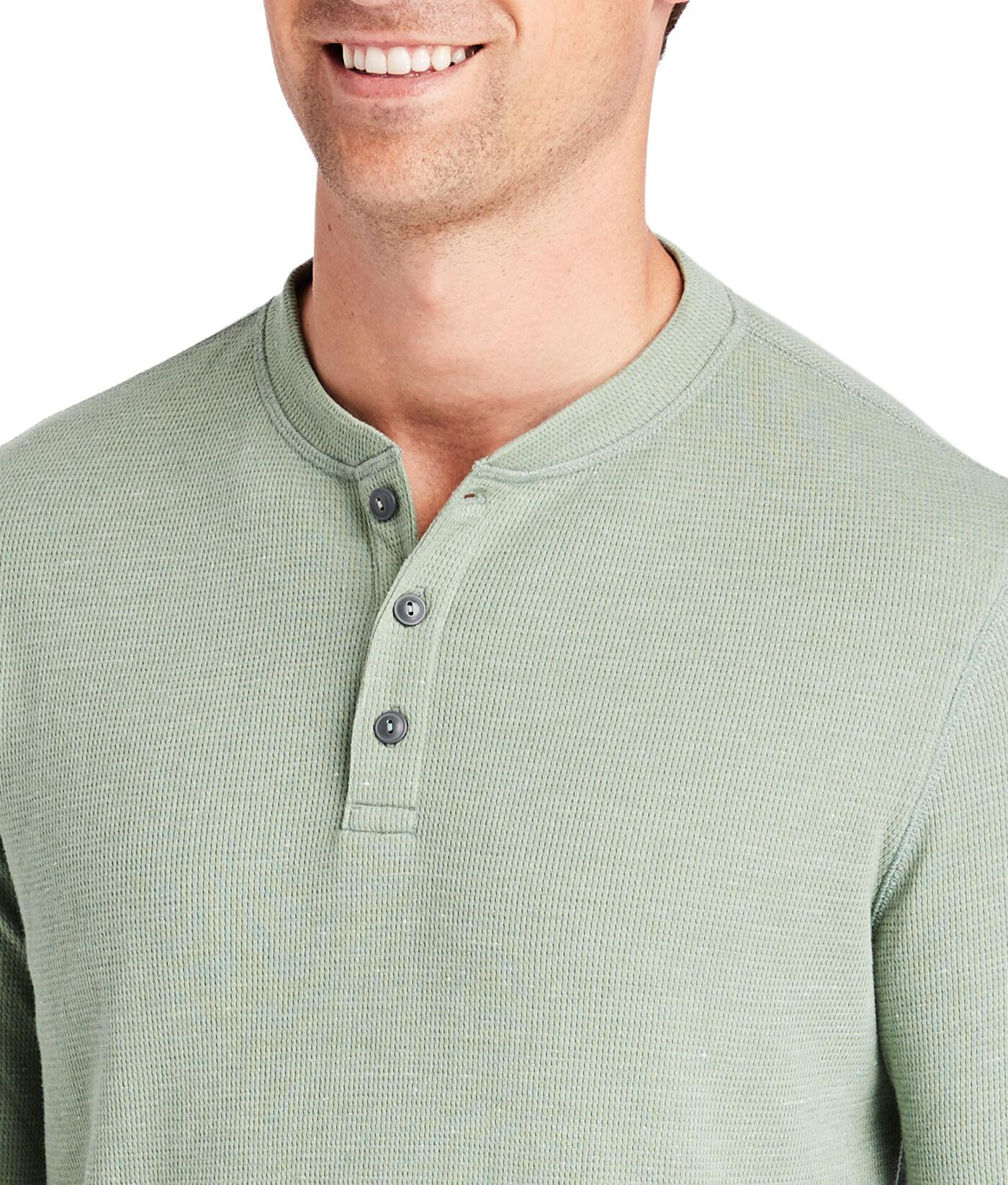 Vineyard Vines Cotton Timber Waffle Longsleeve Henley Shirt in Sage