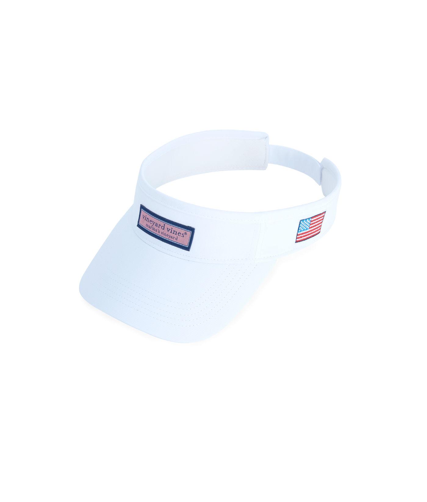 Vineyard Vines Low Profile Logo Box Visor in White for Men Lyst