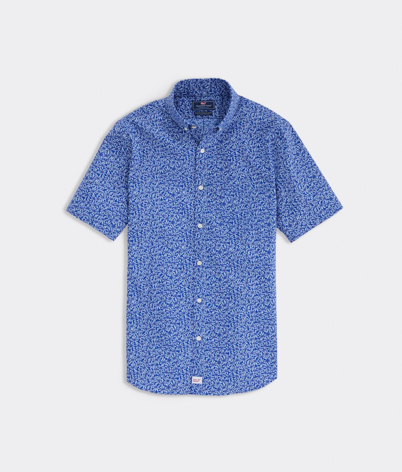 Vineyard Vines Cotton Slim Fit Floral Shortsleeve Onthego Shirt In