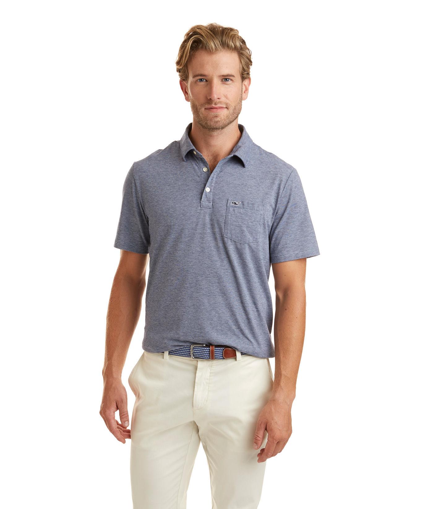Vineyard Vines Cotton Solid Edgartown Polo Shirt in Blue for Men Lyst
