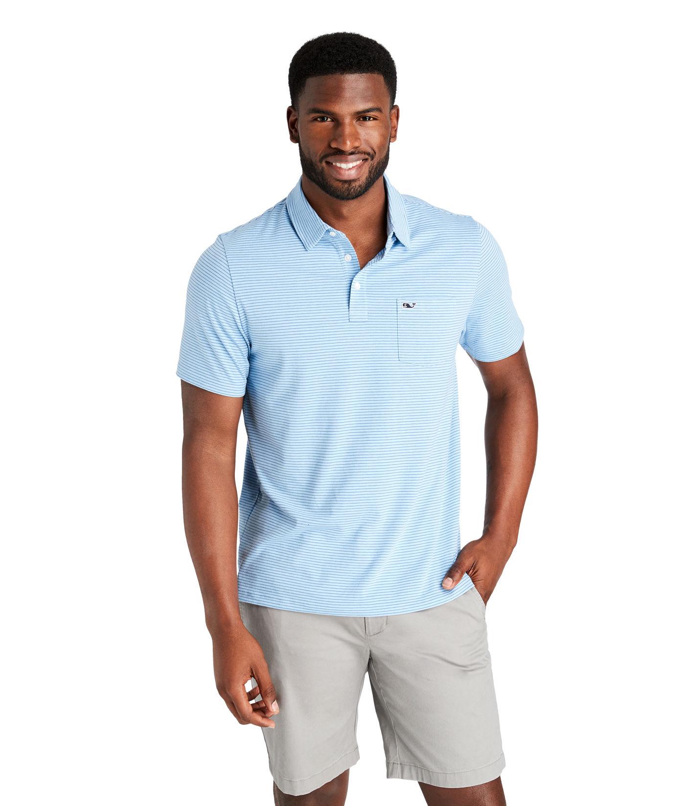 Vineyard Vines Cotton Pinstripe Edgartown Polo Shirt in Blue for Men Lyst
