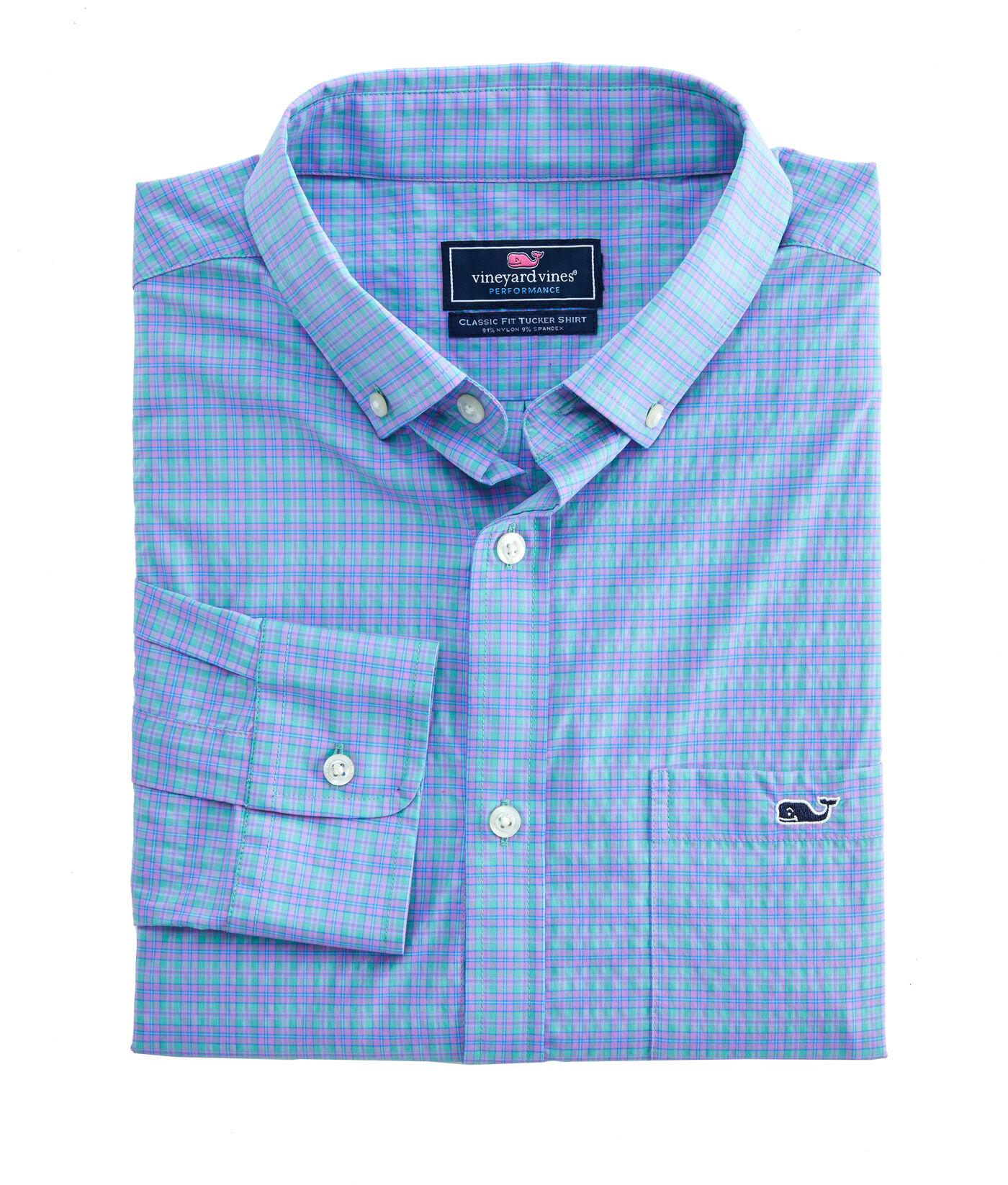 Vineyard Vines Synthetic Classic Fit Plaid On-the-go Performance Tucker ...