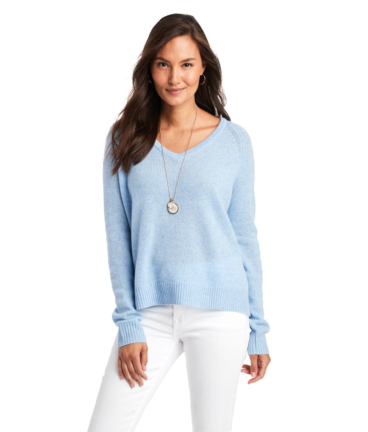 Vineyard Vines Lofty Cashmere Vneck Sweater in Blue Lyst