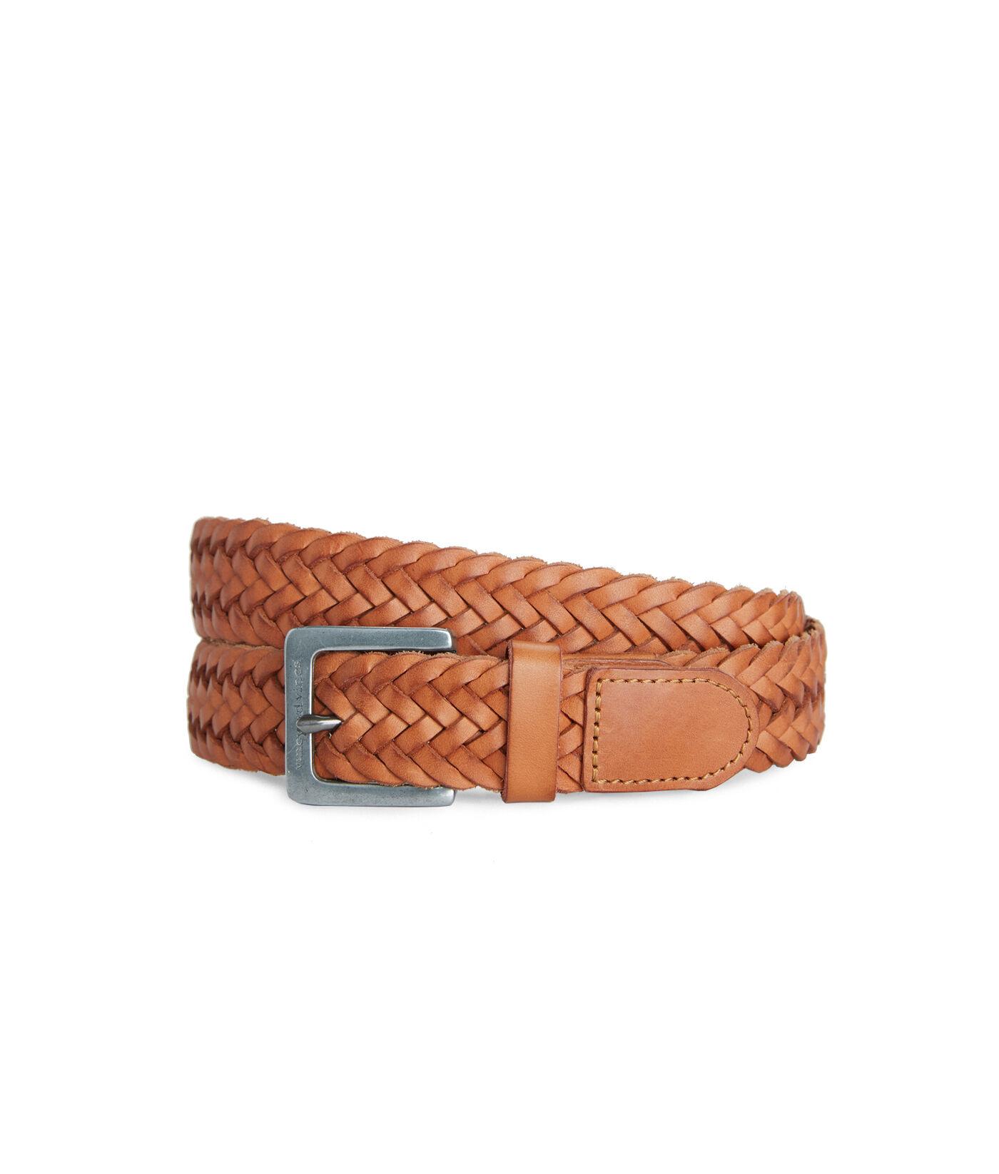Vineyard Vines Braided Leather Belt in Brown for Men Lyst