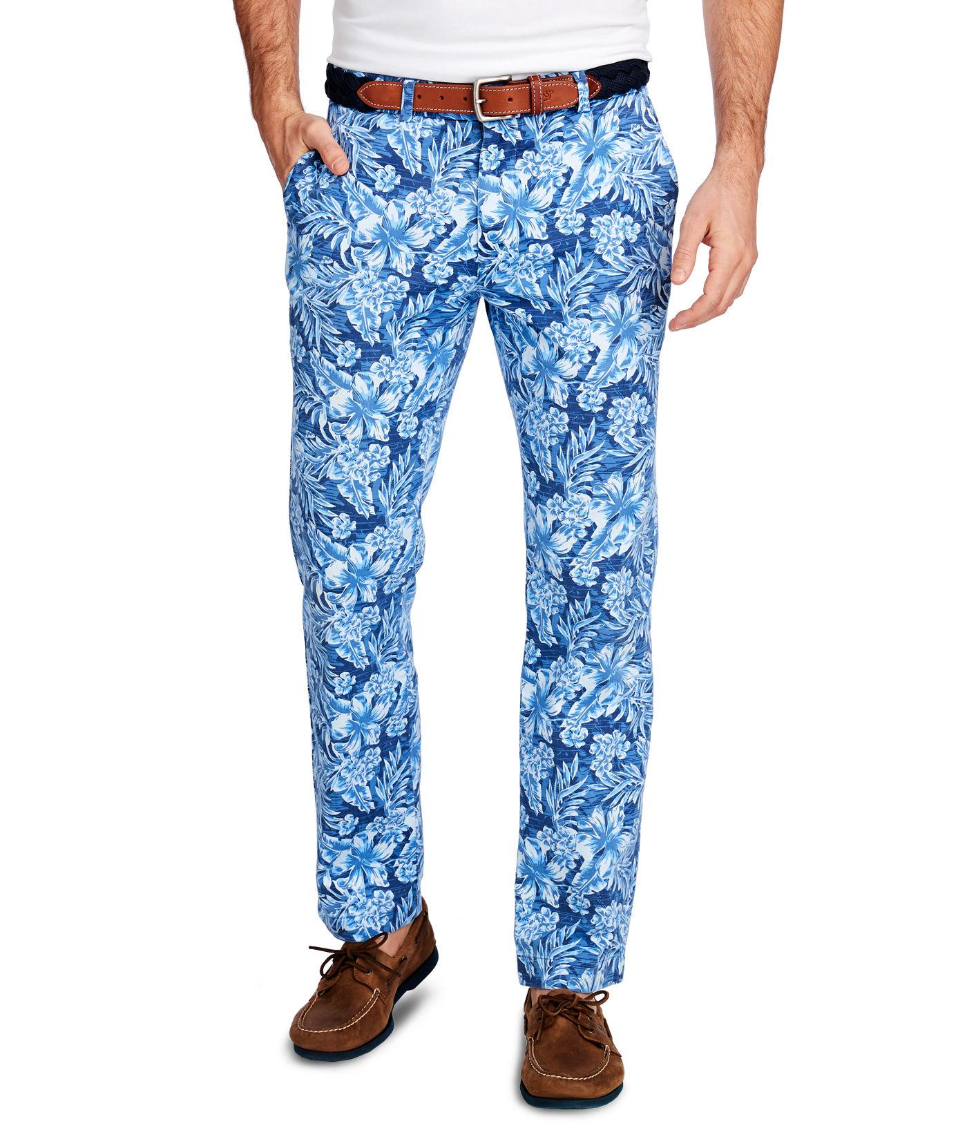 Vineyard Vines Cotton Floral Printed Pants in Blue for Men Lyst