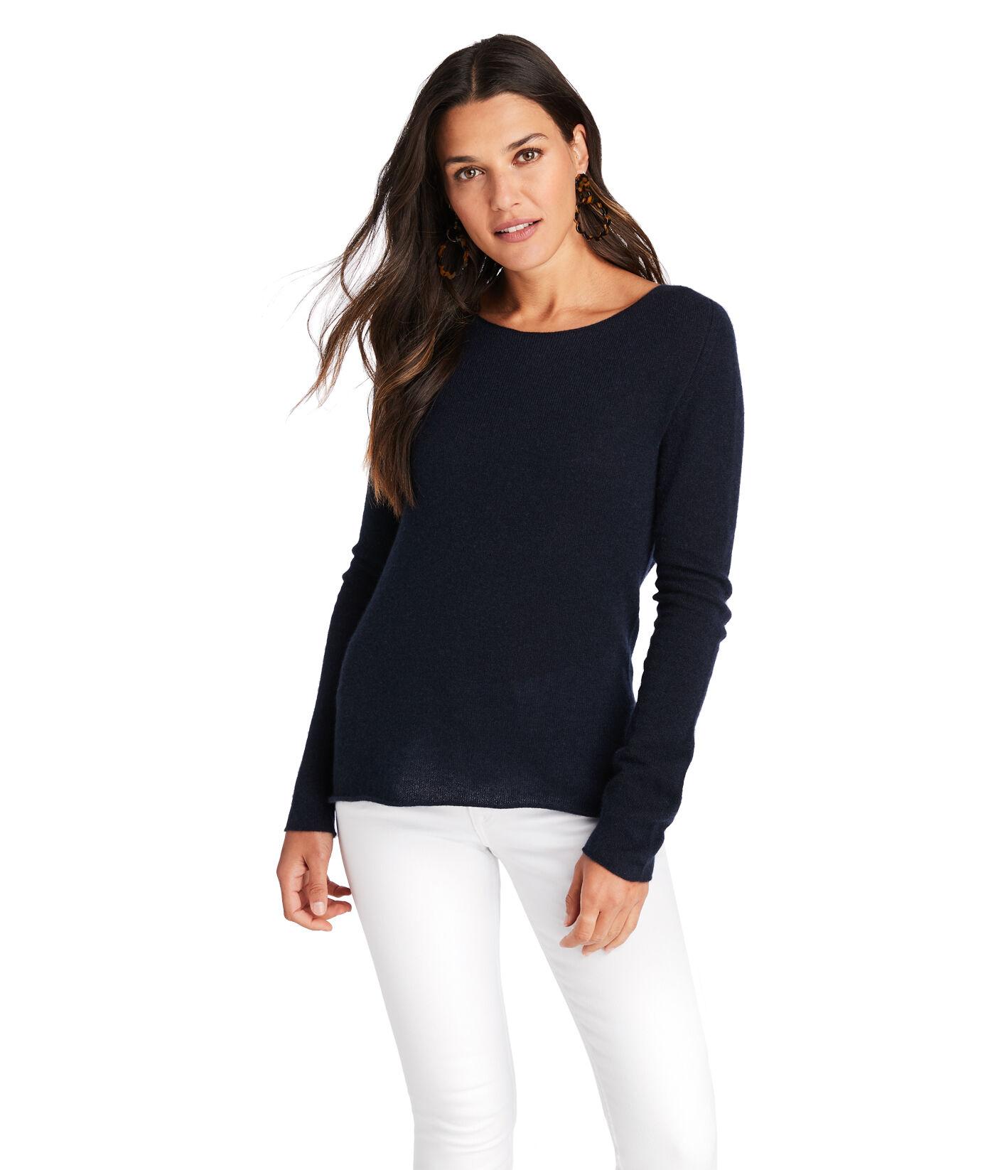 Vineyard Vines Cashmere Boatneck Sweater in Blue Lyst