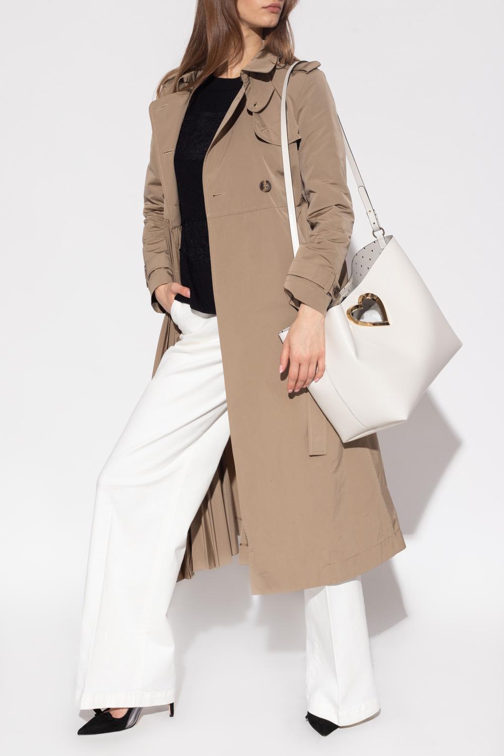RED Valentino Pleated Trench Coat in Natural | Lyst