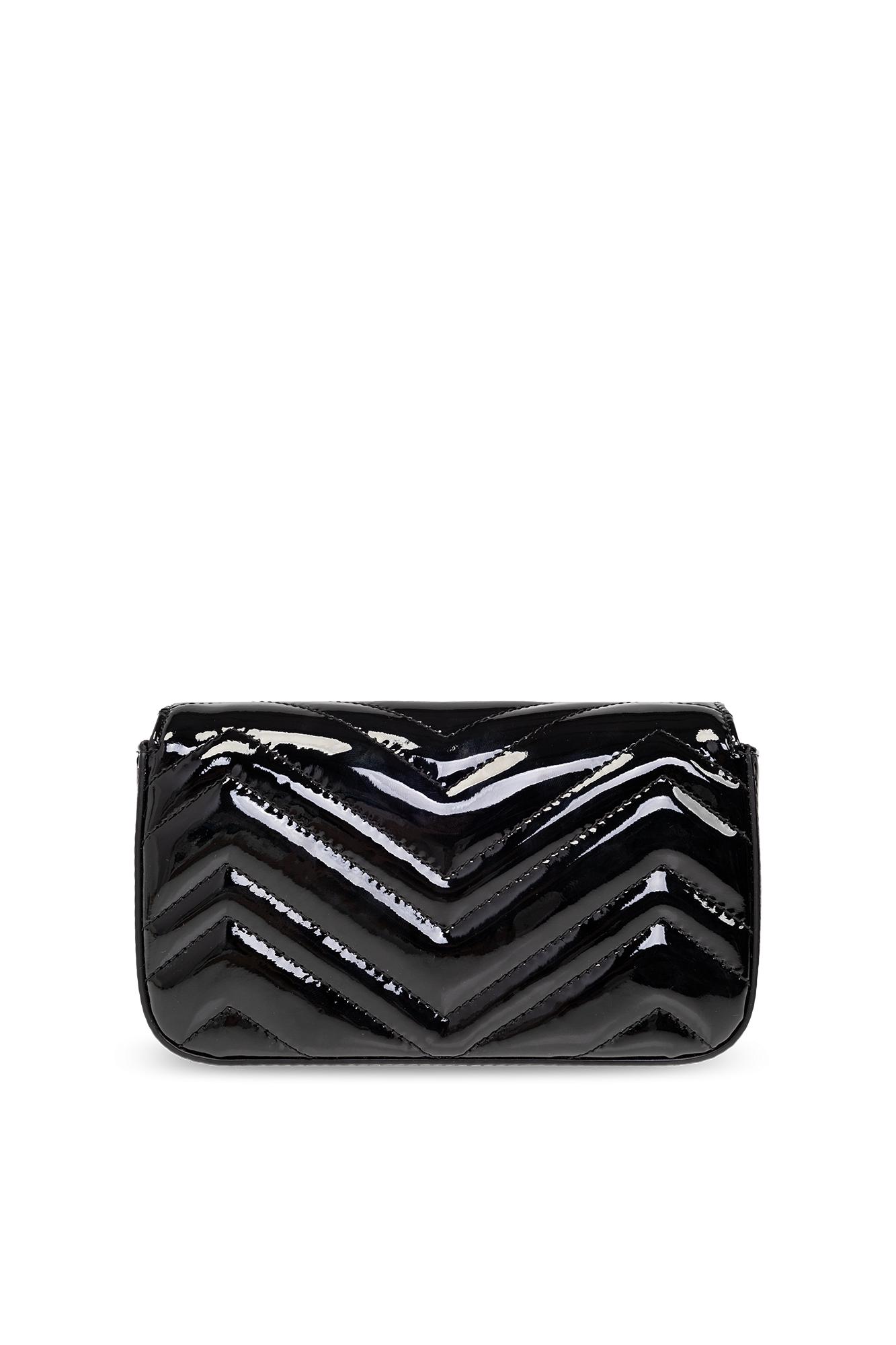 GG Marmont patent super mini bag in black patent leather