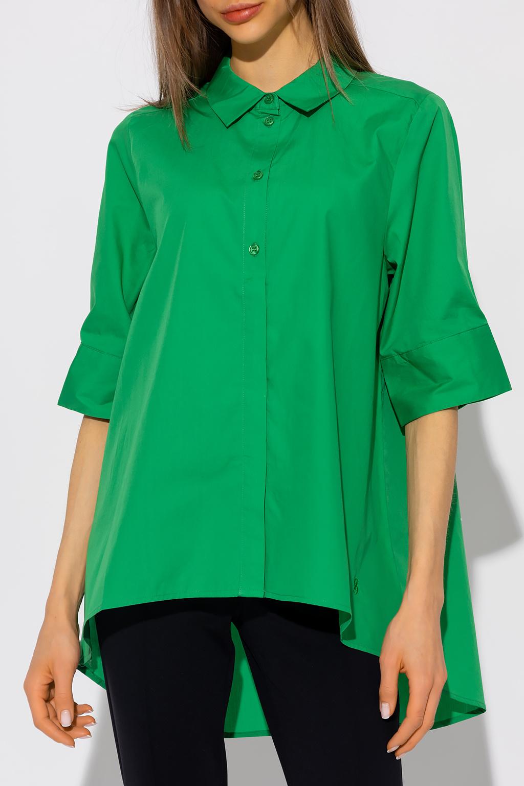 Gestuz Denim Luellagz Shirt in Green Womens Clothing Tops Shirts 