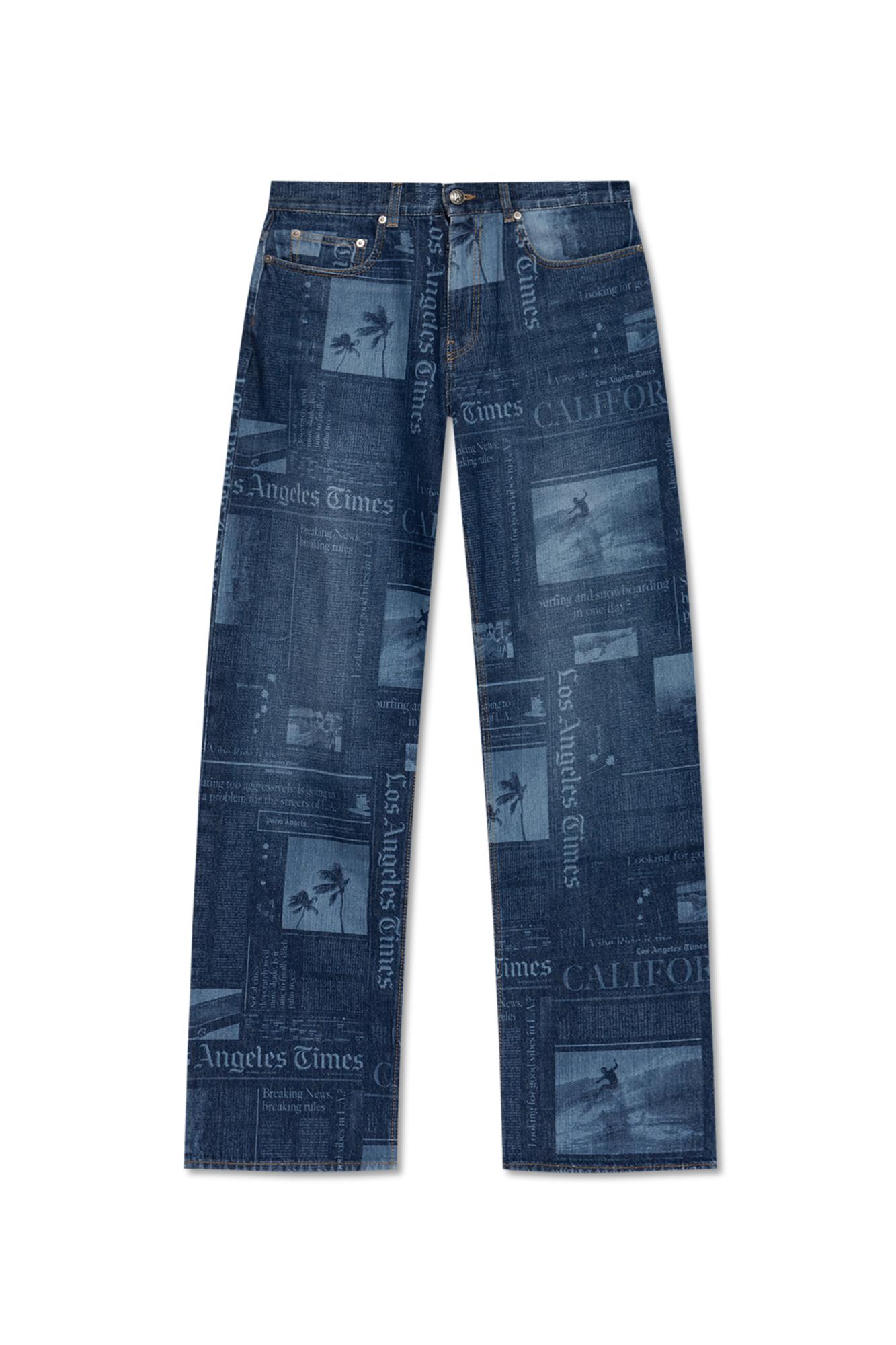 デニム・ジーパン PALM ANGELS STRAIGHT LEG COTTON DENIM JEANS Palm Angels Straight-leg jeans for Men | Online Sale up to