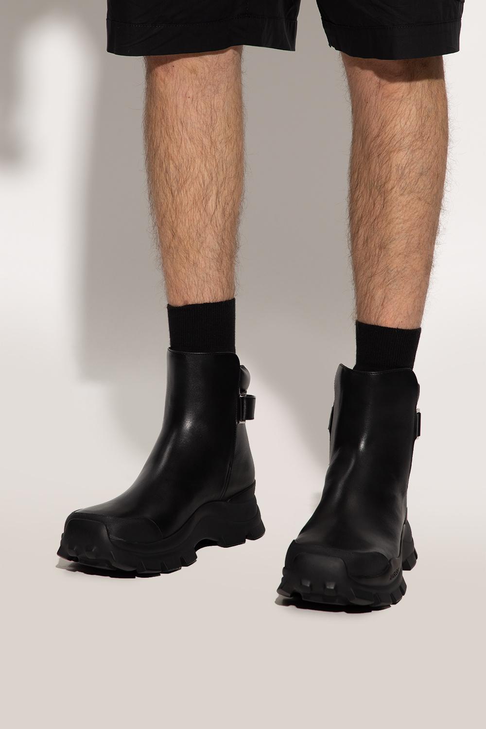 Ambush Leather Ankle Boots in Black for 