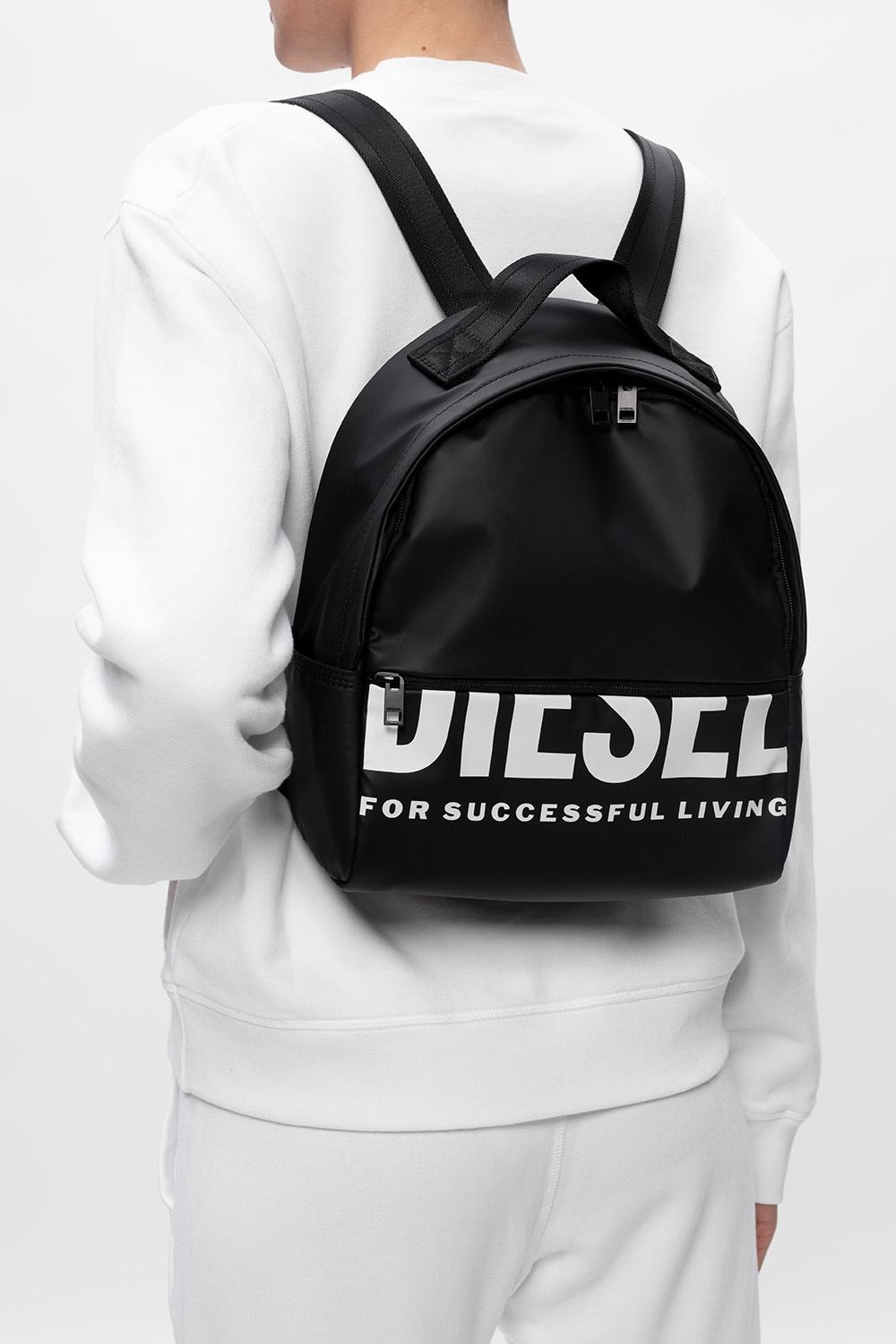 DIESEL 'f-bold Back Fl Ii' Logo Backpack in Black for Men | Lyst