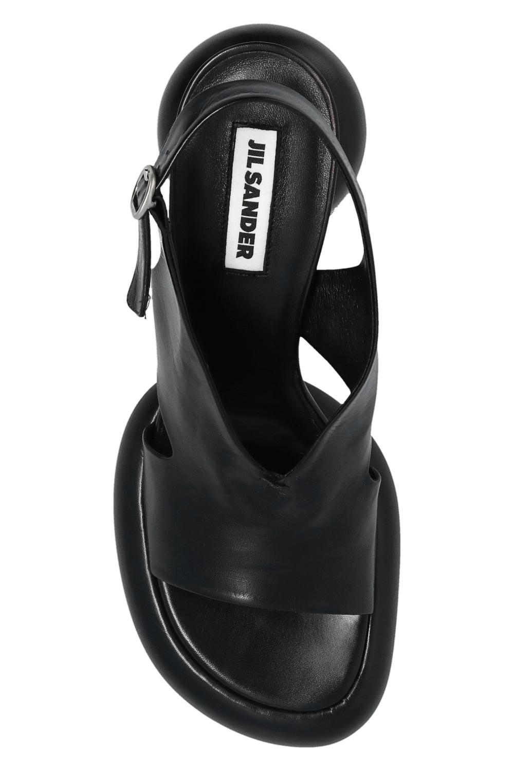 Jil Sander Heeled Sandals in Black | Lyst