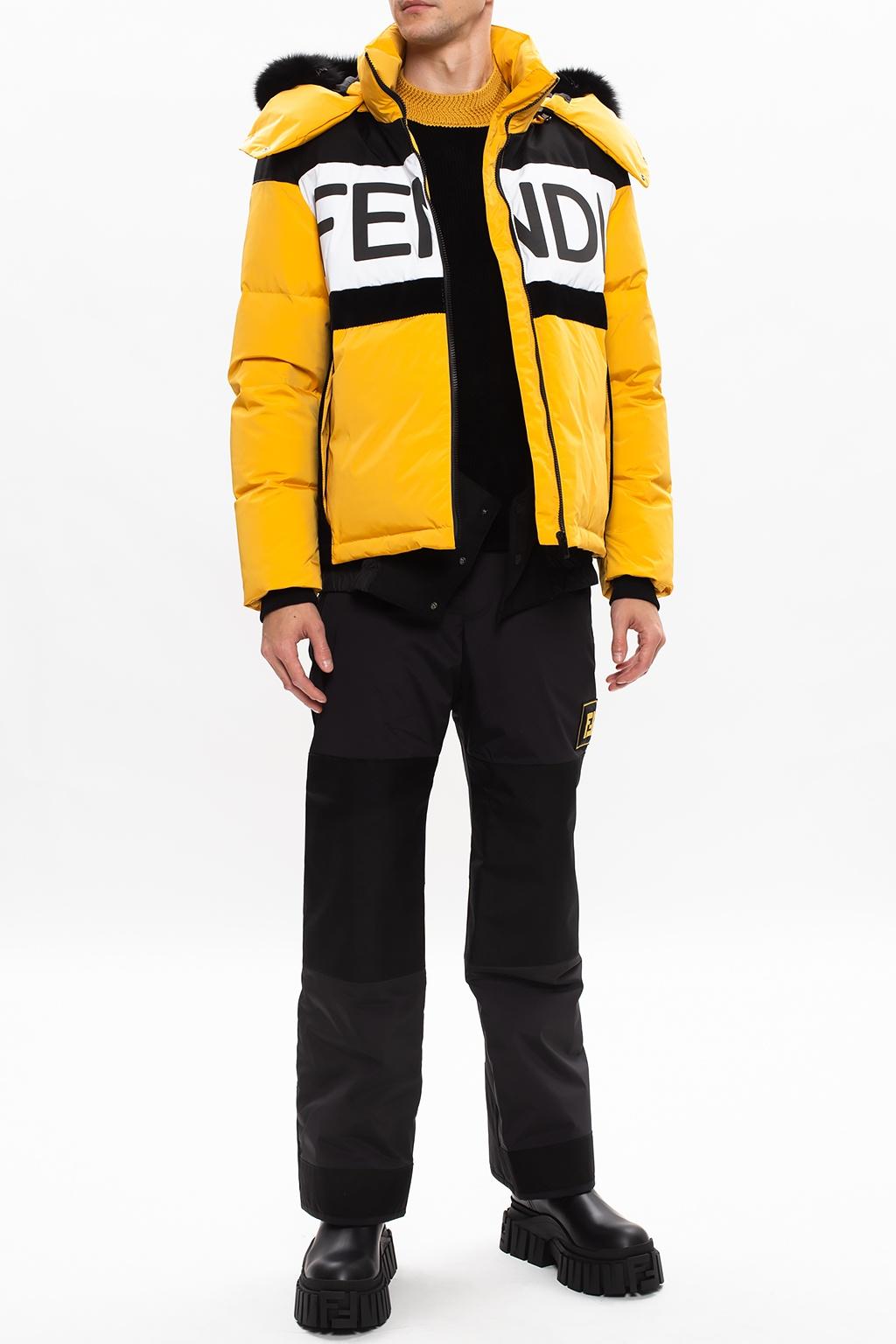 Fendi Quilted Down Jacket in Yellow for Men Lyst