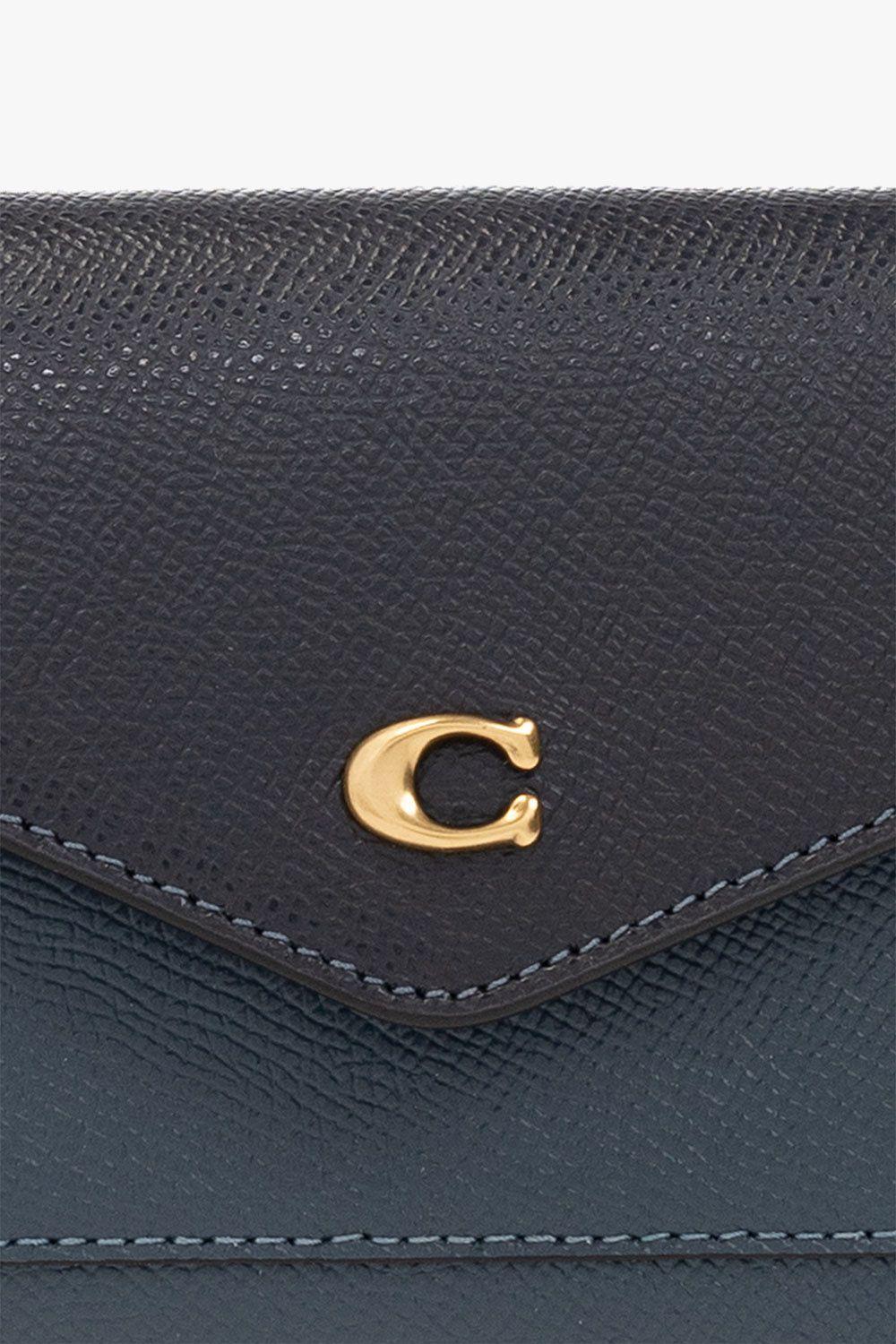 COACH Leather Wallet in Blue | Lyst