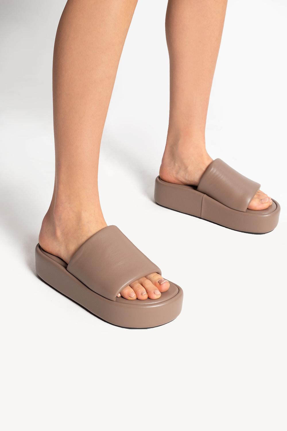 balenciaga leather slides