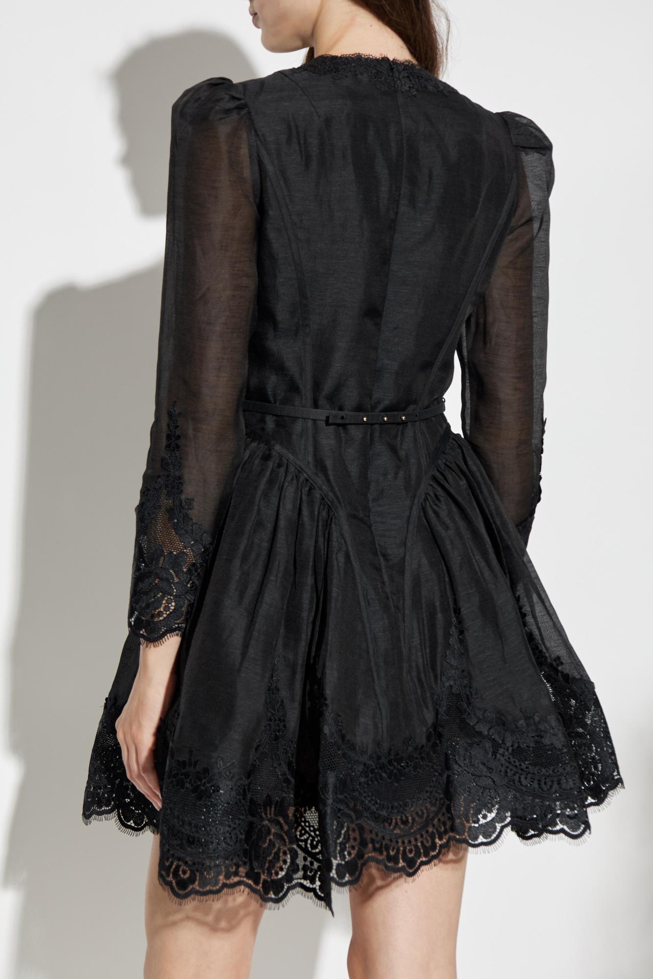 Zimmermann Dress With Lace Inserts in Black | Lyst Zimmermann Dress With Lace Inserts in Black | Lyst
