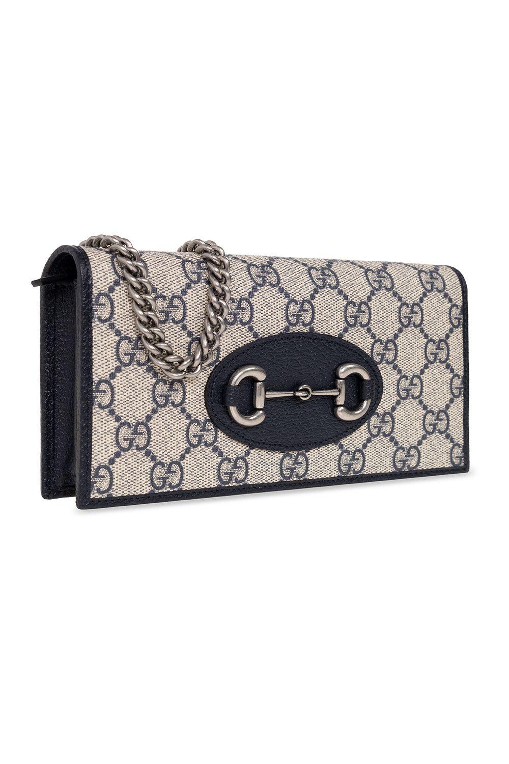 Gucci Horsebit 1955 wallet with chain in GG Supreme