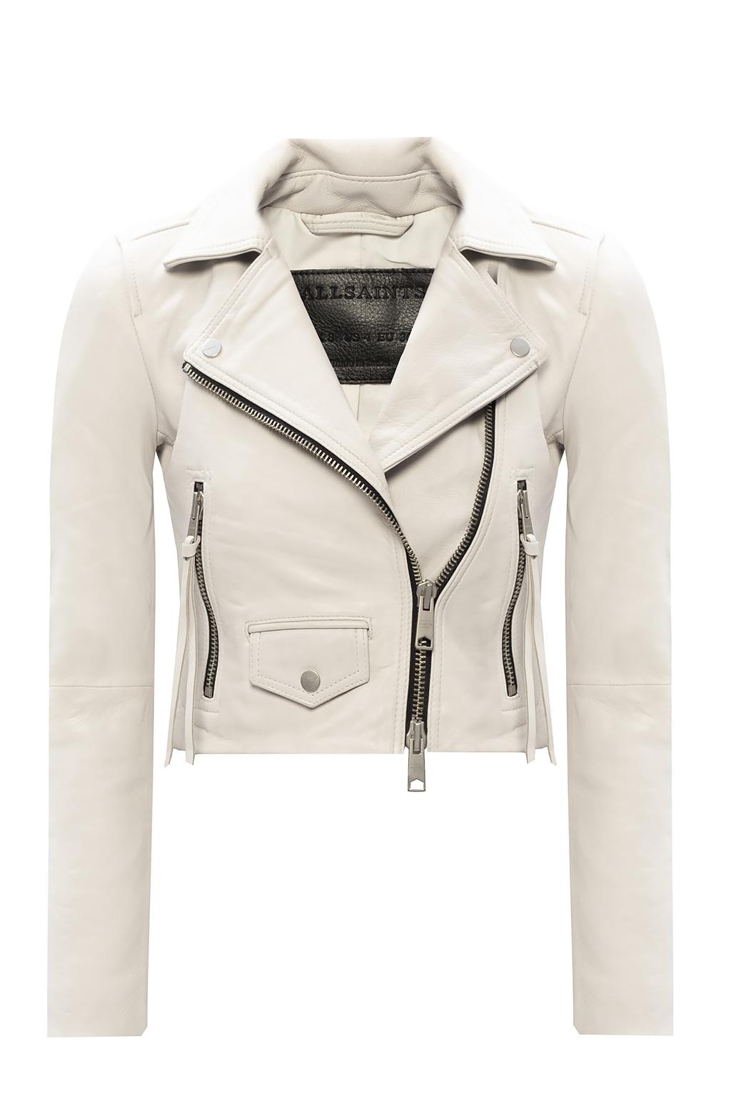 cream biker jacket