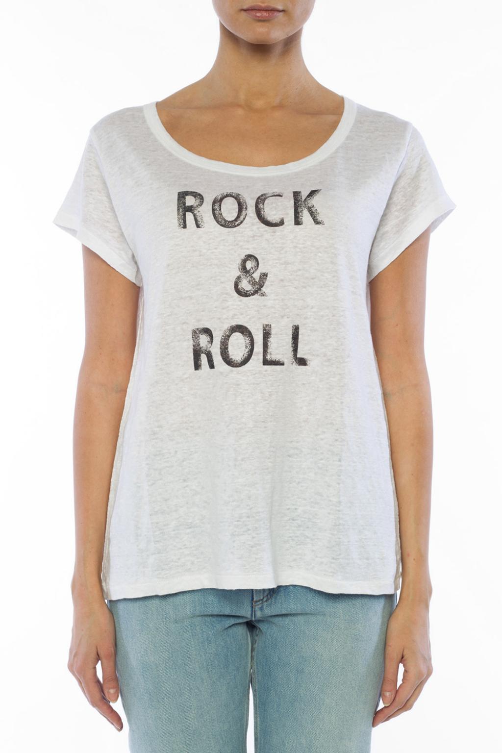 Zadig & Voltaire Rock & Roll Graphic Linen Tee in White | Lyst