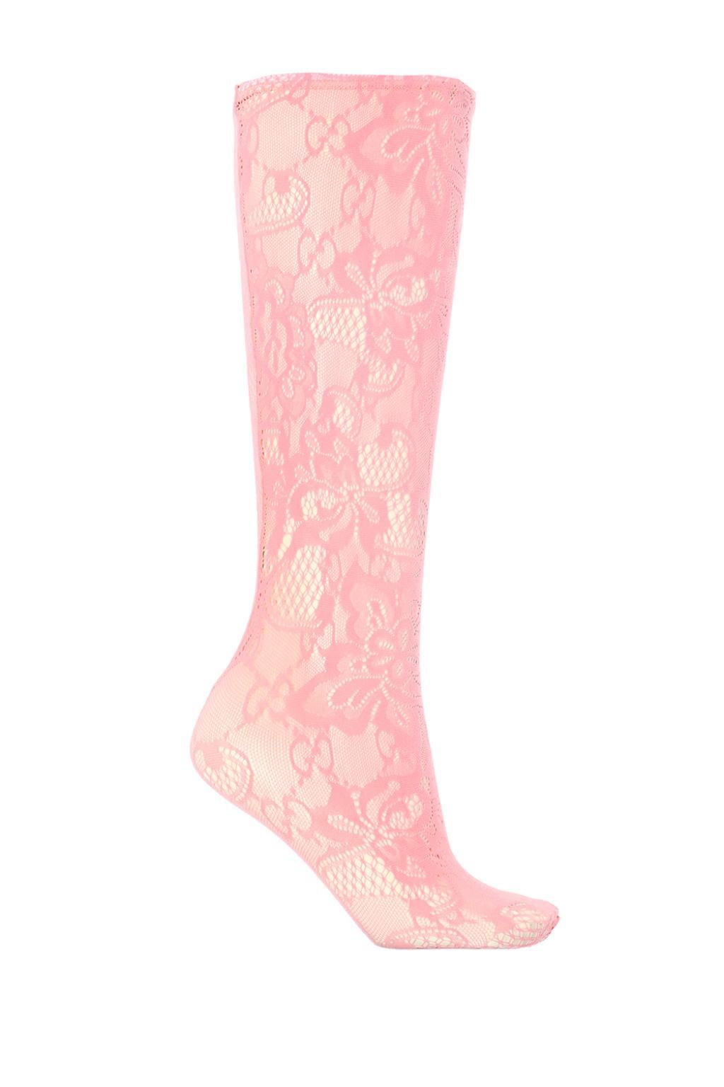 Gucci Lace Knee Socks in Pink Lyst