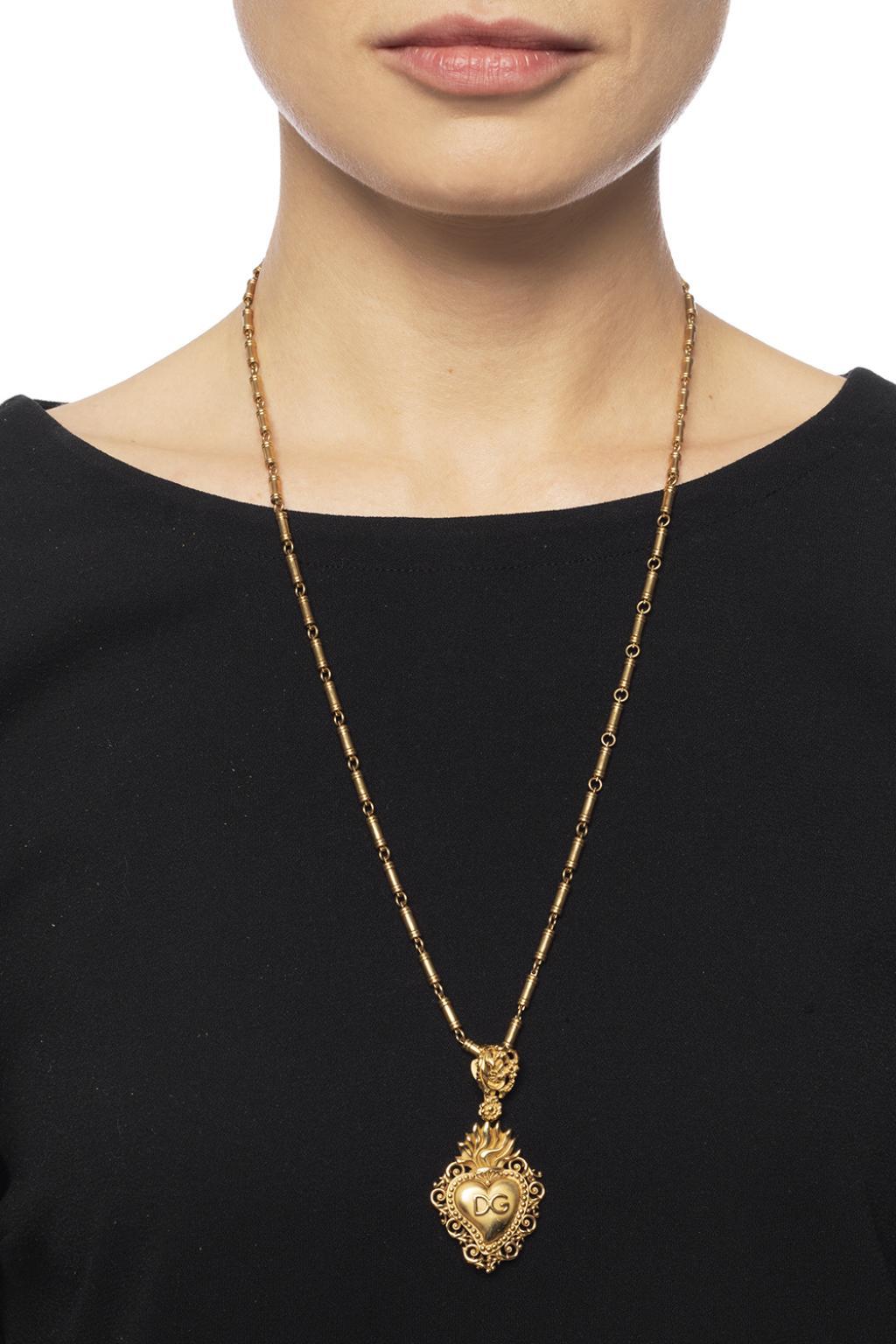 Dolce & Gabbana Heart Charm Necklace in Gold (Metallic) Lyst