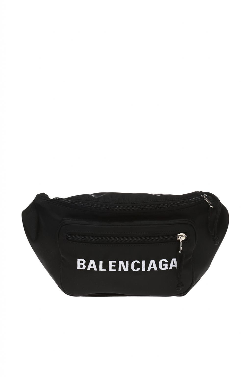 Balenciaga 'wheel' Waist Bag With Embroidered Logo in Black for Men | Lyst