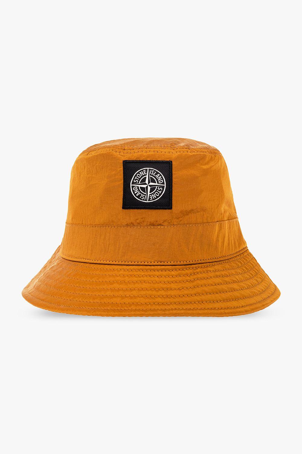 Stone Island Bucket Hat With Logo in Orange for Men | Lyst