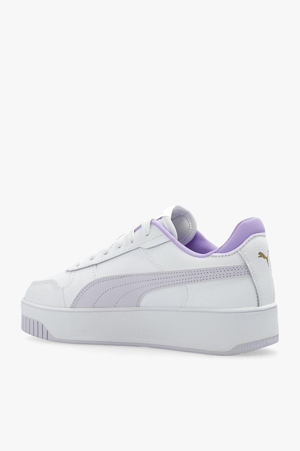 PUMA Carina Street Trainers In White & Purple | Lyst