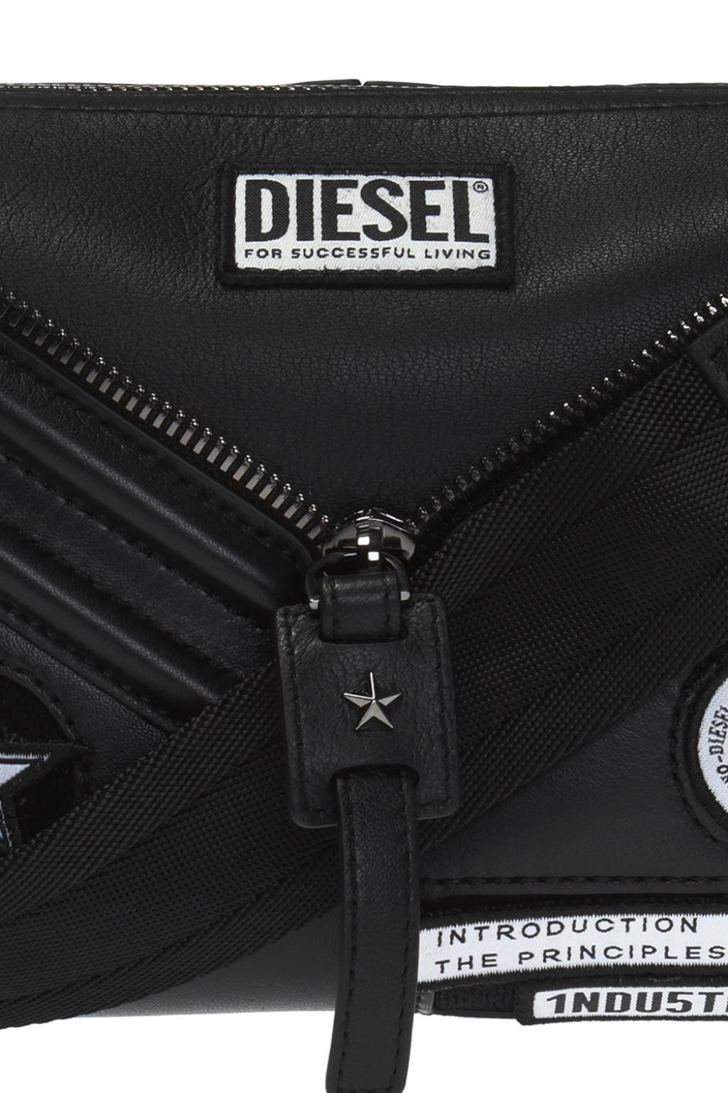 DIESEL Leather 'le-zipper' Shoulder Bag in Black | Lyst