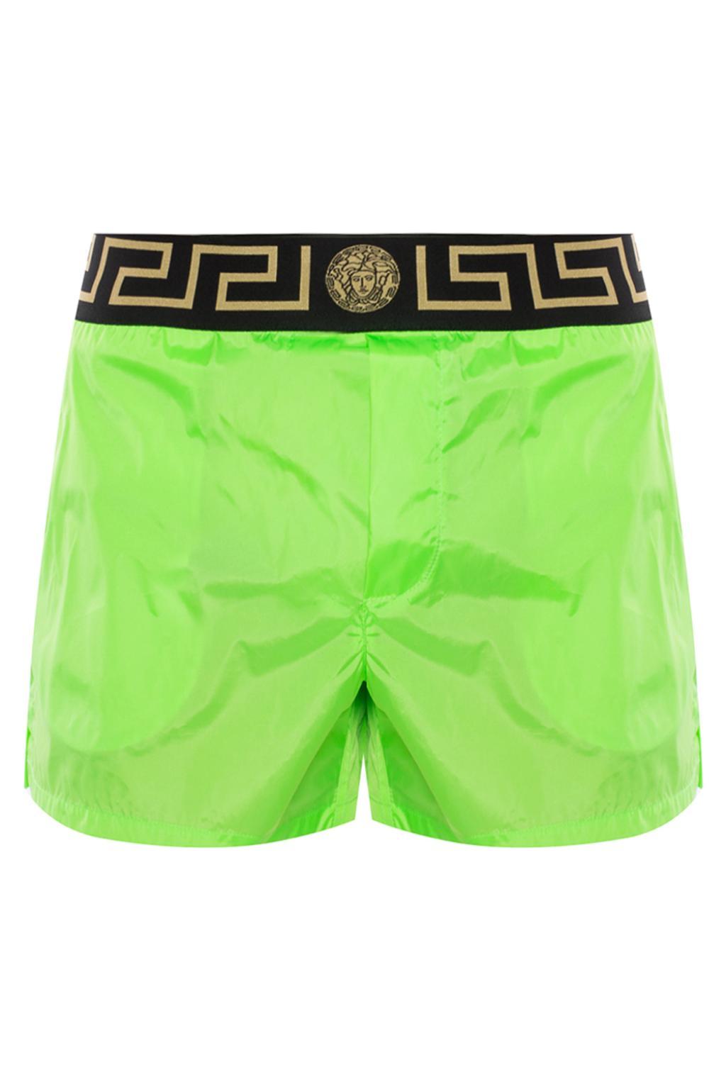 Waist Swim Shorts in Bright Green 