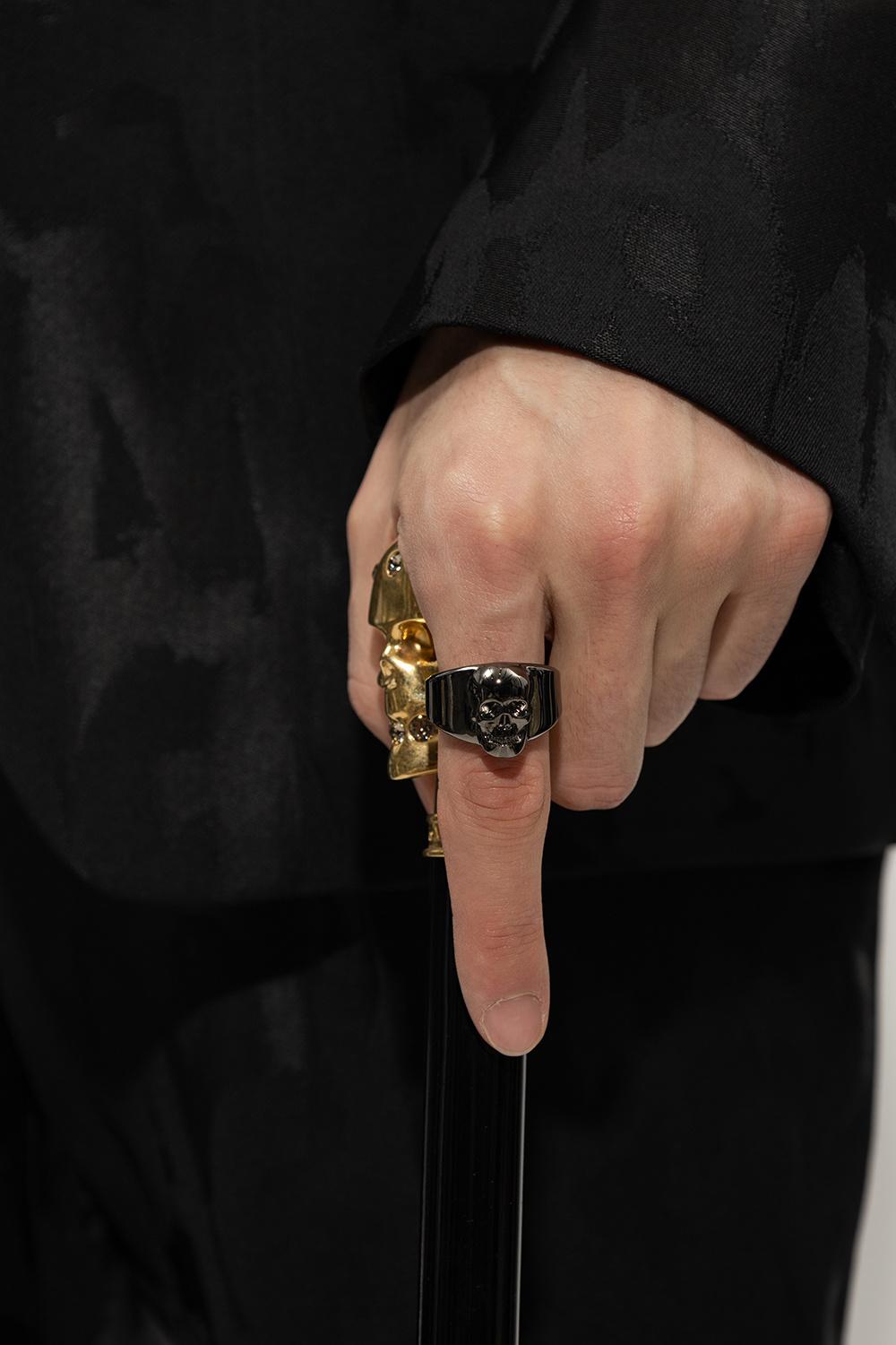 Alexander McQueen Brass Ring in Black for Men | Lyst