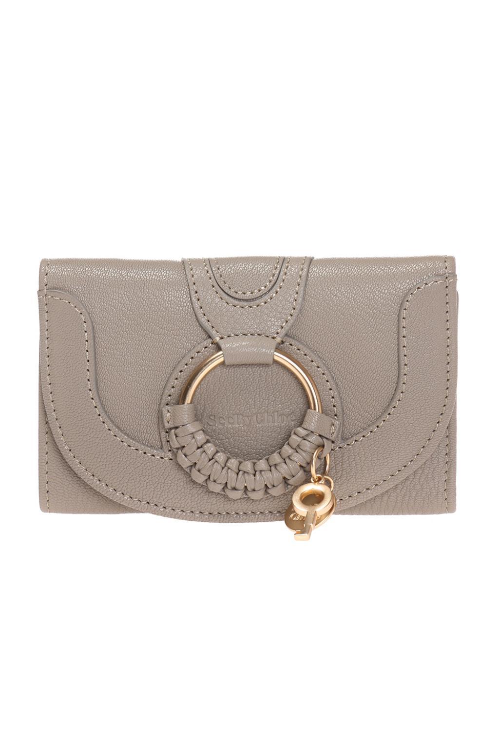 See By Chloé Cotton Embellished Branded Wallet in Grey (Gray) - Lyst