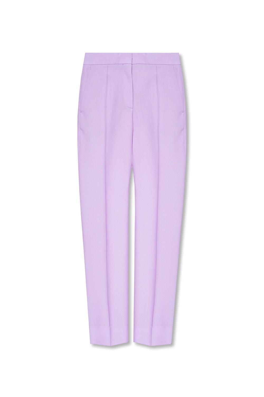 Givenchy Women's Pleat-Front Pants - Purple - Cropped Pants