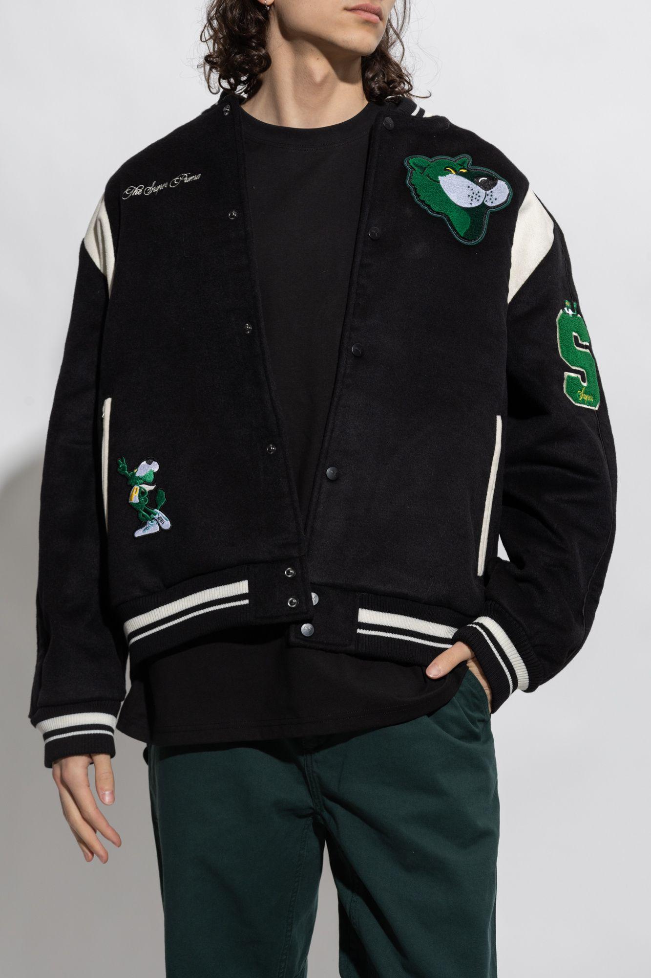 PUMA THE MASCOT T7 College Jacket, Emerald green Men's Bomber