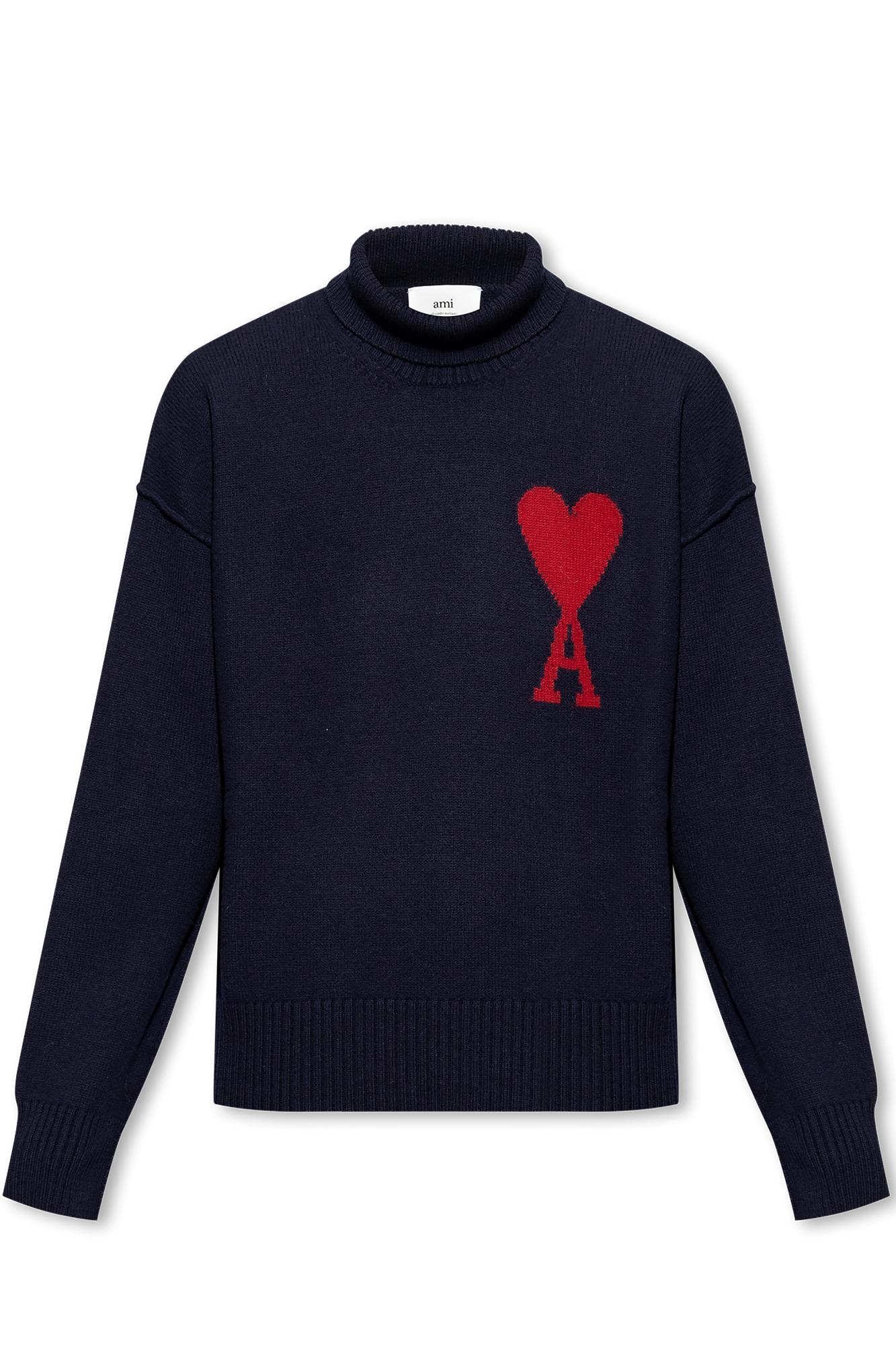 Louis Vuitton Intarsia Heart Turtleneck, Navy, XL