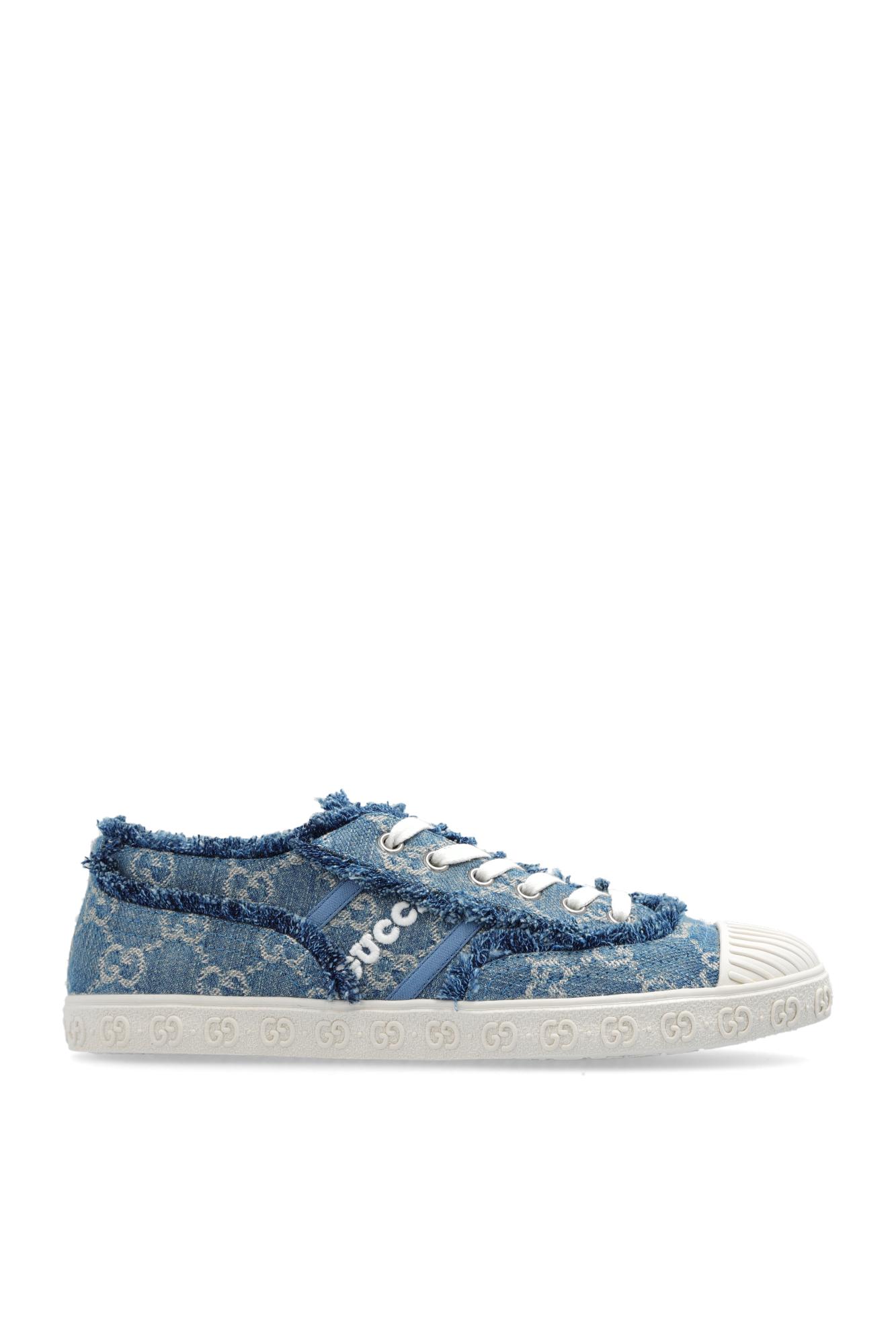 Gucci Fringed Denim gg Sneakers in Blue | Lyst