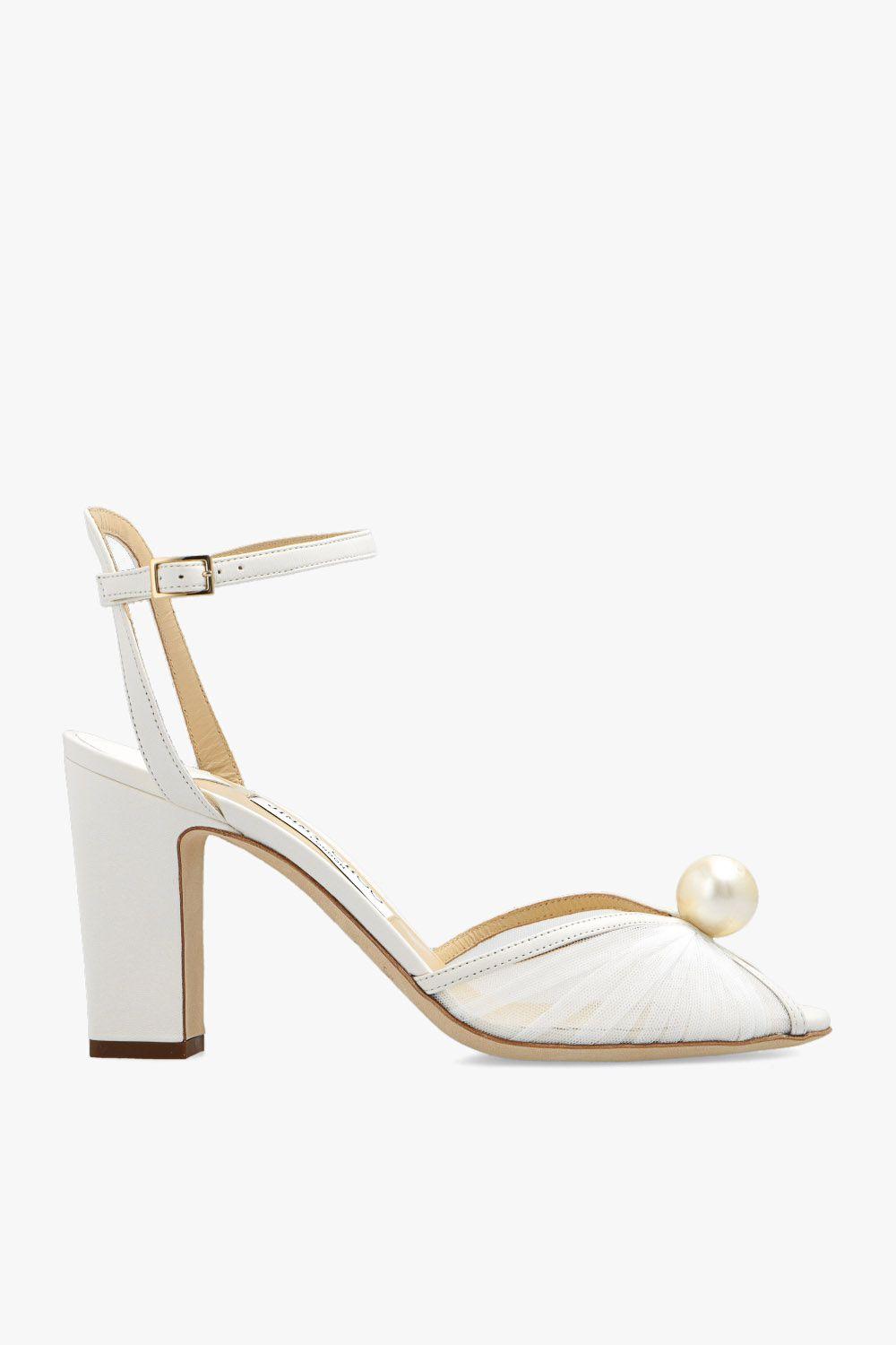 Jimmy Choo 'sacaria' Heeled Sandals in Natural Lyst
