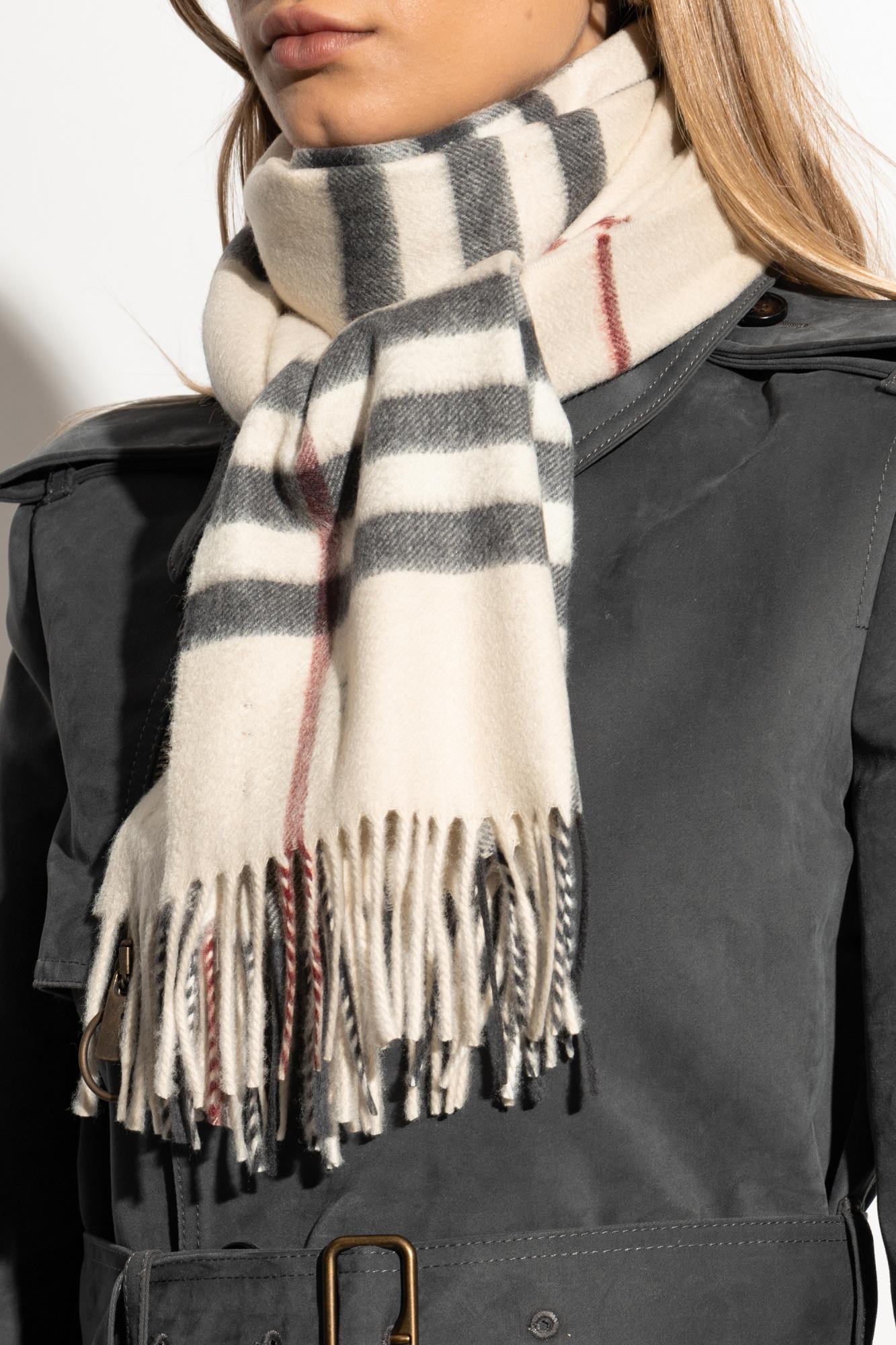Burberry Cashmere Scarf in White Lyst UK