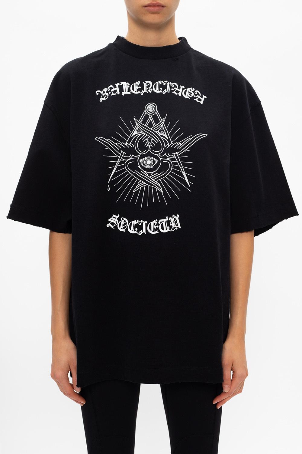 Balenciaga Cotton Oversize Tshirt Black Lyst