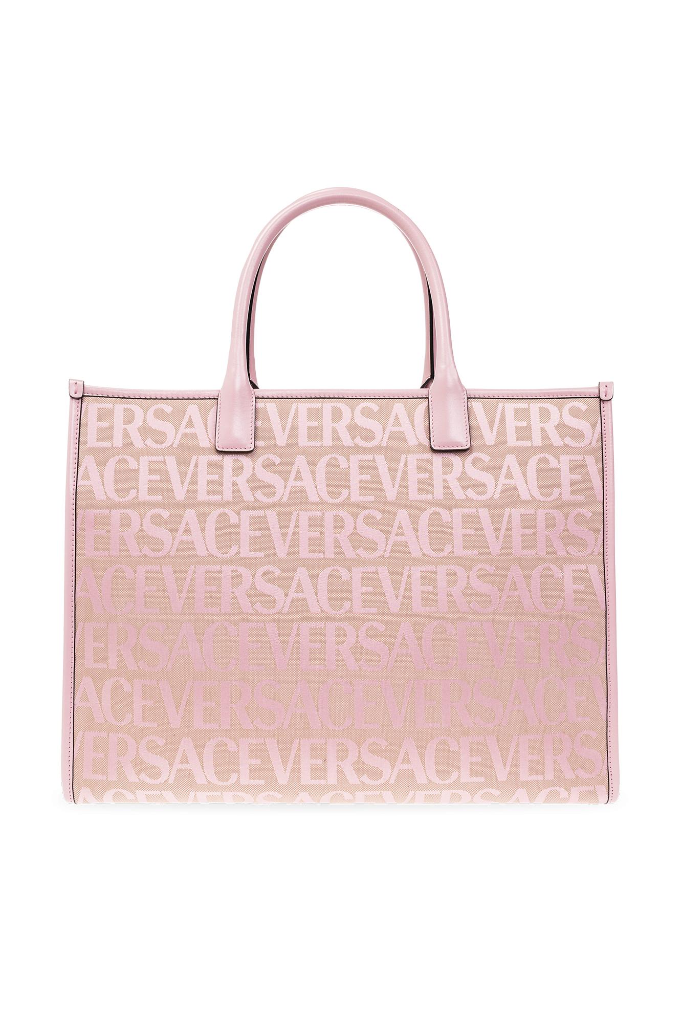 Versace Shopper Bag With Logo in Pink | Lyst