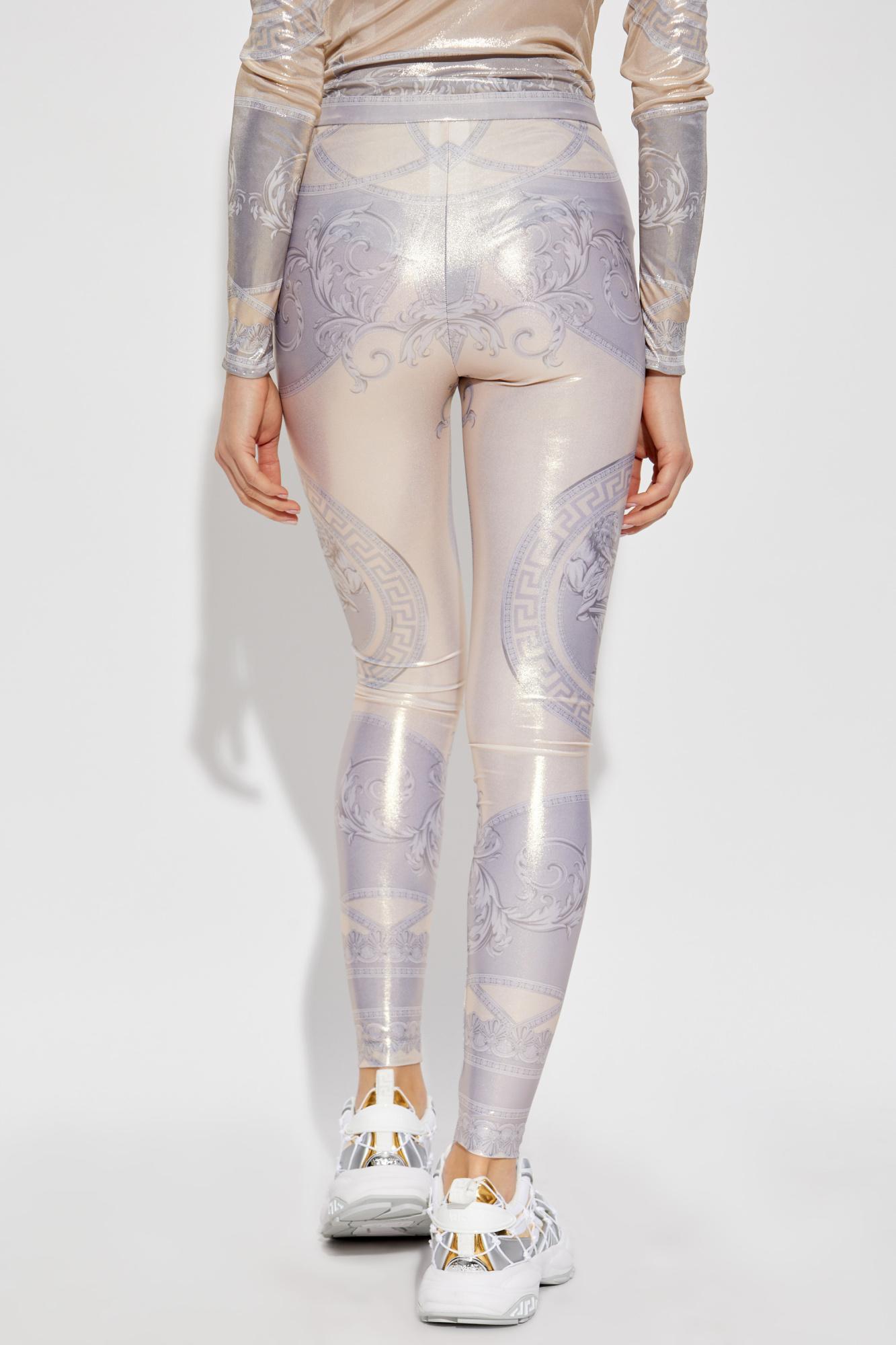 Versace Leggings With La Coupe Des Dieux Print in White