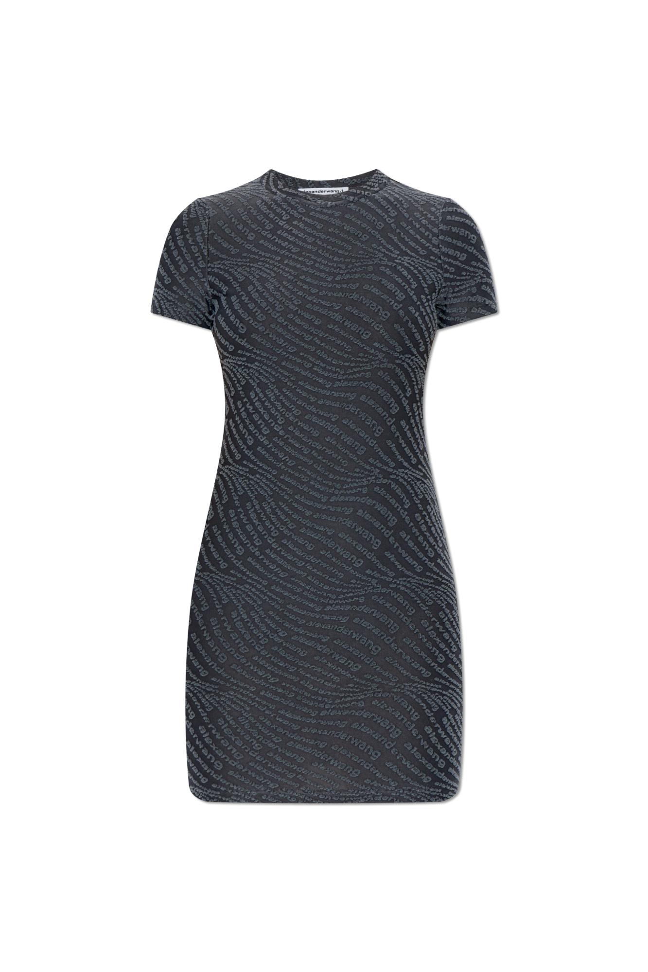 【送料&関税込】T by Alexander Wang Knit Mini-dress MOCK NECK TEE DRESS IN BODYCON KNIT in BLACK | alexanderwang®