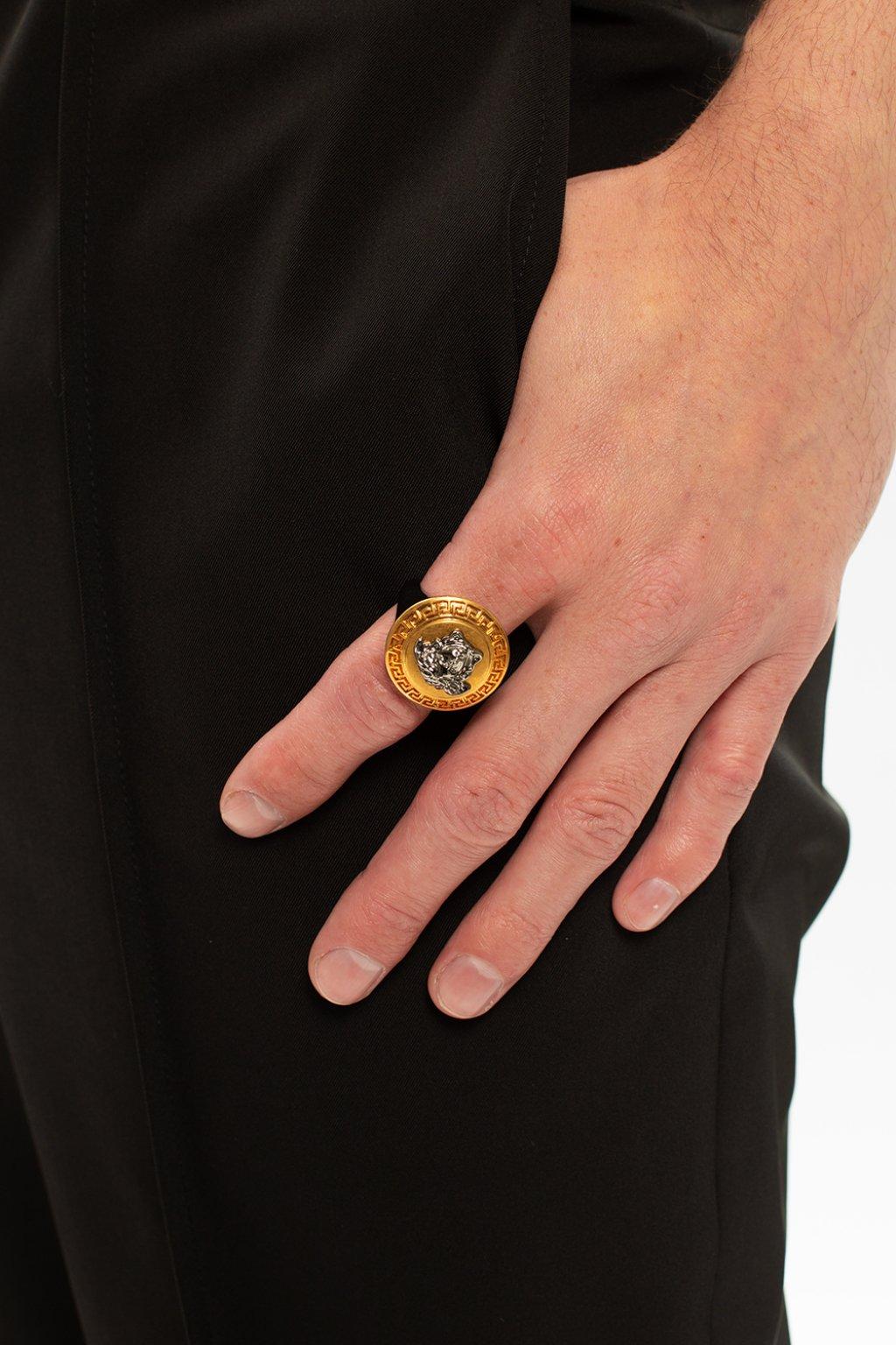 versace gold ring men's