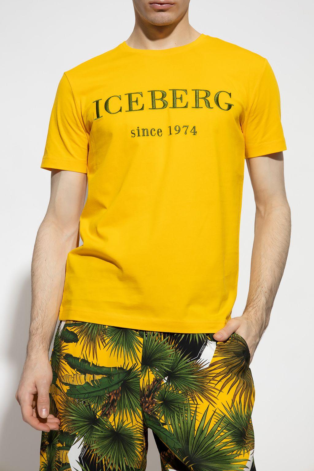 Iceberg T-shirt With Logo in Yellow for Lyst