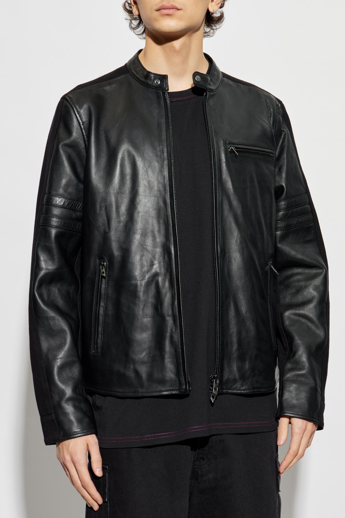 DIESEL Leather Jacket L-Simz in Black for Men | Lyst