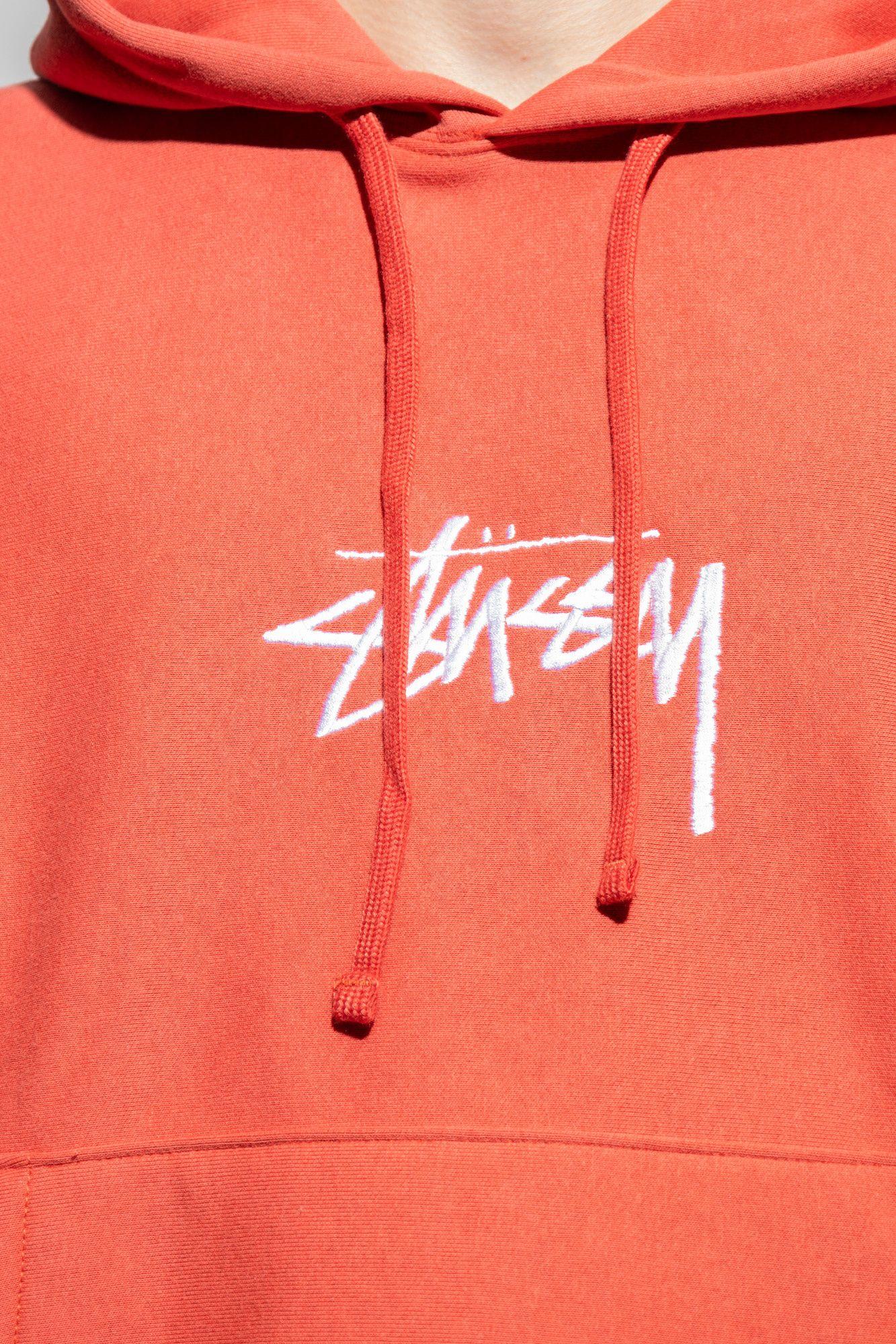 Stussy Hoodie With Logo in Orange | Lyst