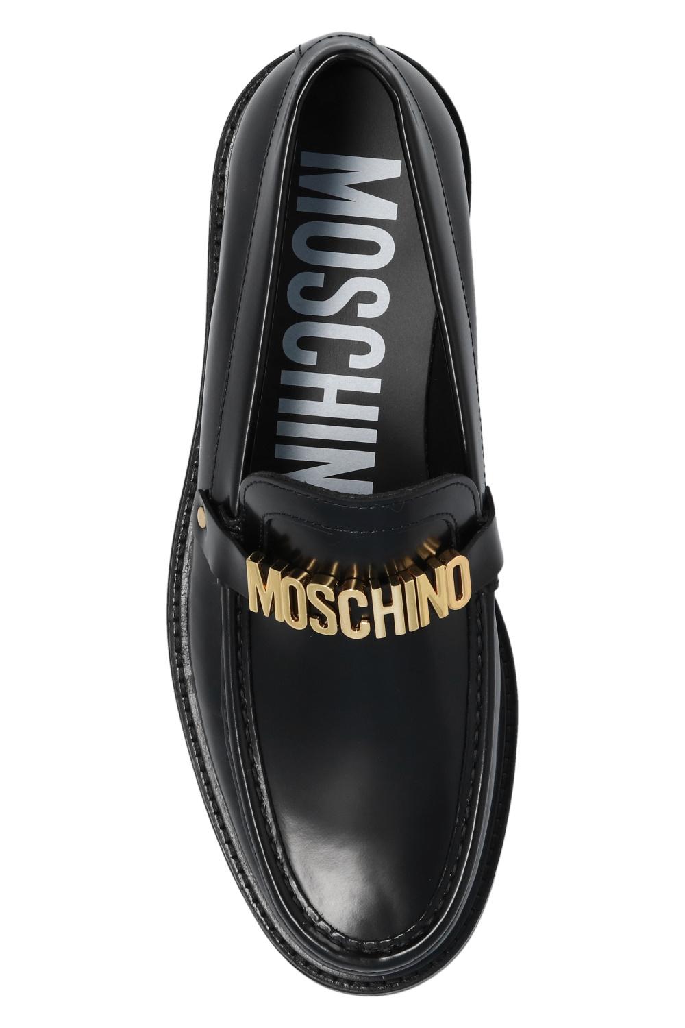 Elemental Orphan høg Moschino Loafers With Logo in Black for Men | Lyst