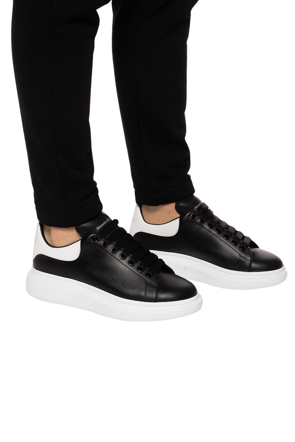 Alexander McQueen Leather Oversized Sole Sneakers Black/white for Men -  Save 35% - Lyst