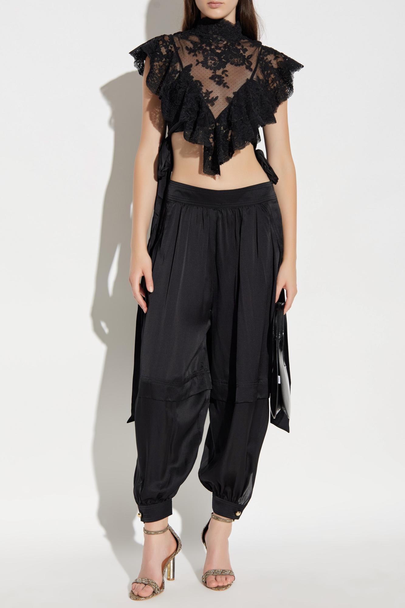 ZIMMERMANN パンツ Zimmermann Belted Pleated Wide-Leg Silk Pants | Saks Fifth